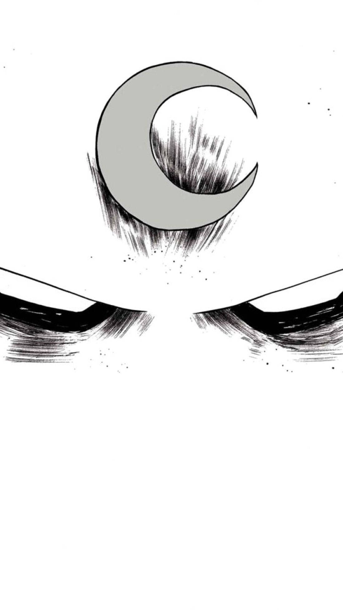 White Moon Knight, crescent moon, intense eyes, Full HD Phone Wallpaper