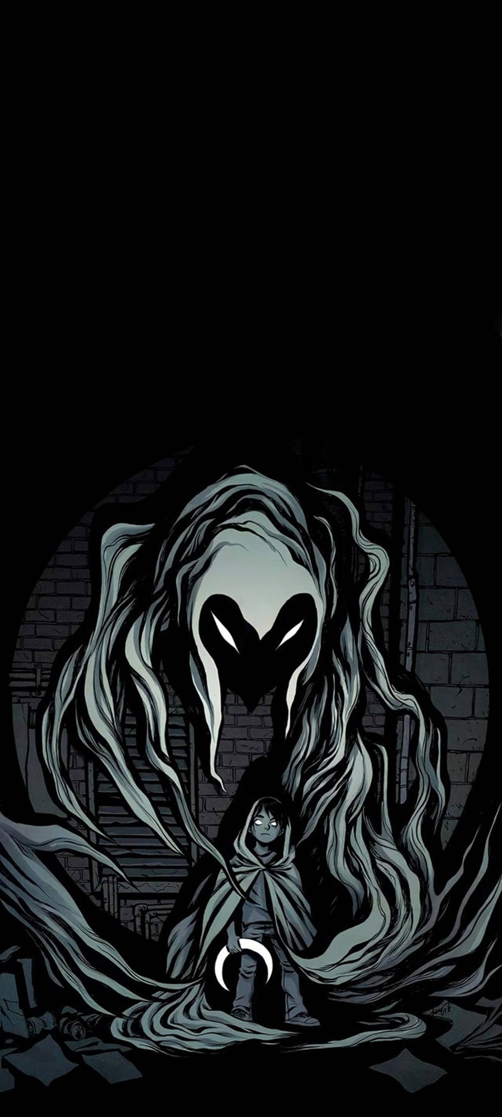 Moon Knight, ghostly entity, glowing eyes, Full HD Phone Wallpaper