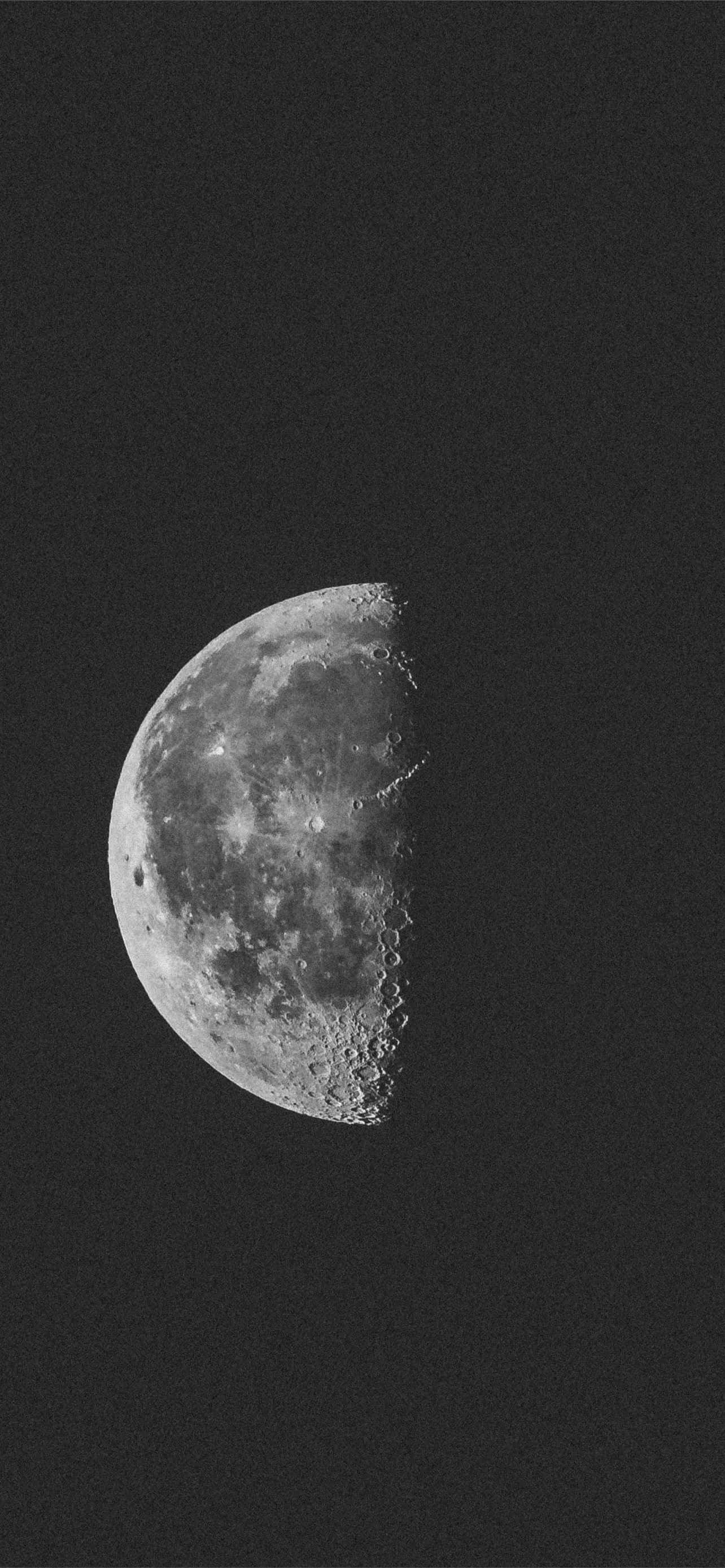 half-moon, craters, ridges, 2K Phone Wallpaper