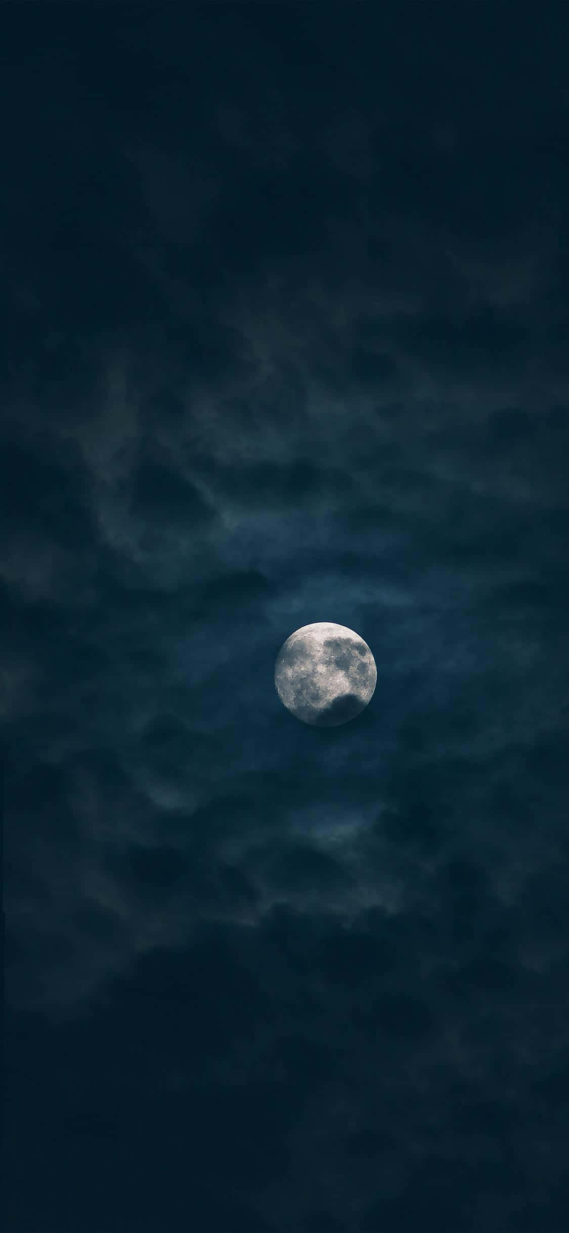 The Moon, dark clouds, moody night sky, Full HD Phone Wallpaper