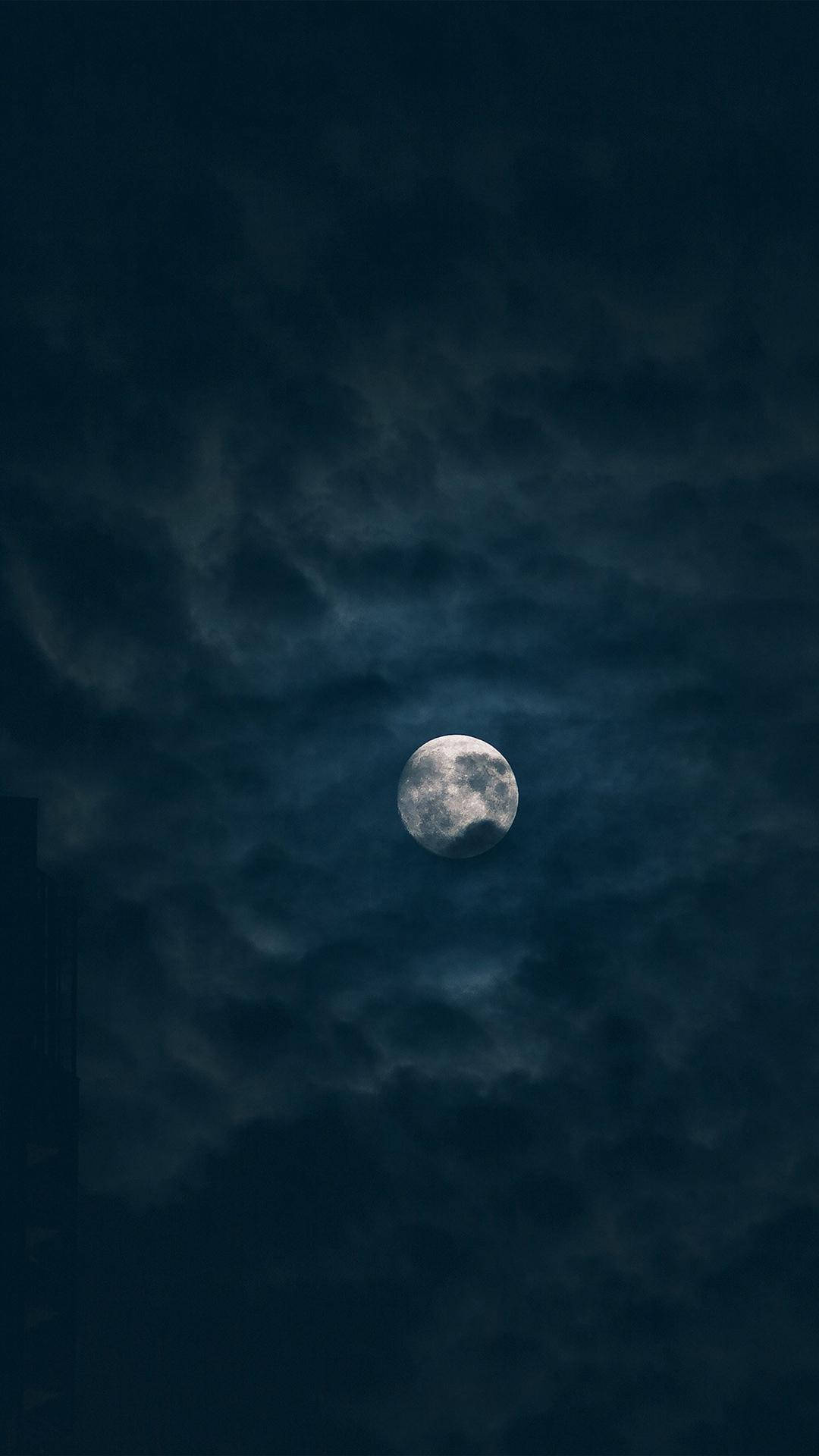 luminous full moon, swirling dark clouds, deep night sky, Full HD Phone Wallpaper
