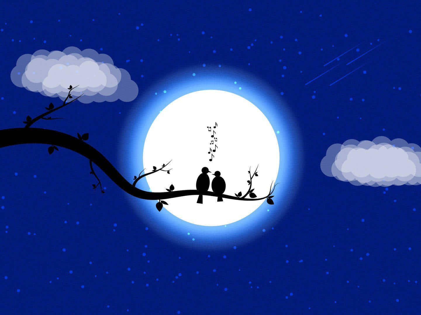 Moon Night, full moon, starry night sky, HD Desktop Wallpaper
