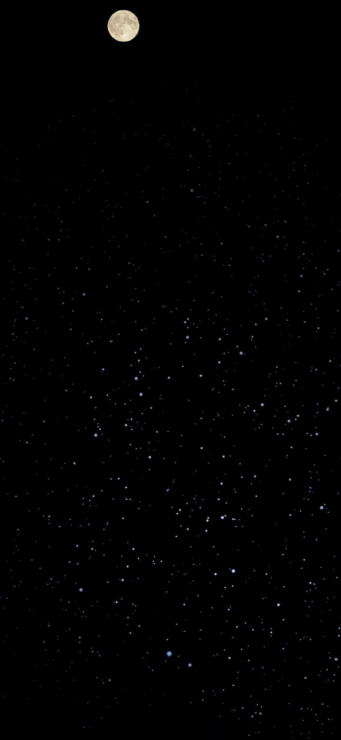 Moonand Stars Night Sky, full moon, twinkling stars, Full HD Phone Wallpaper