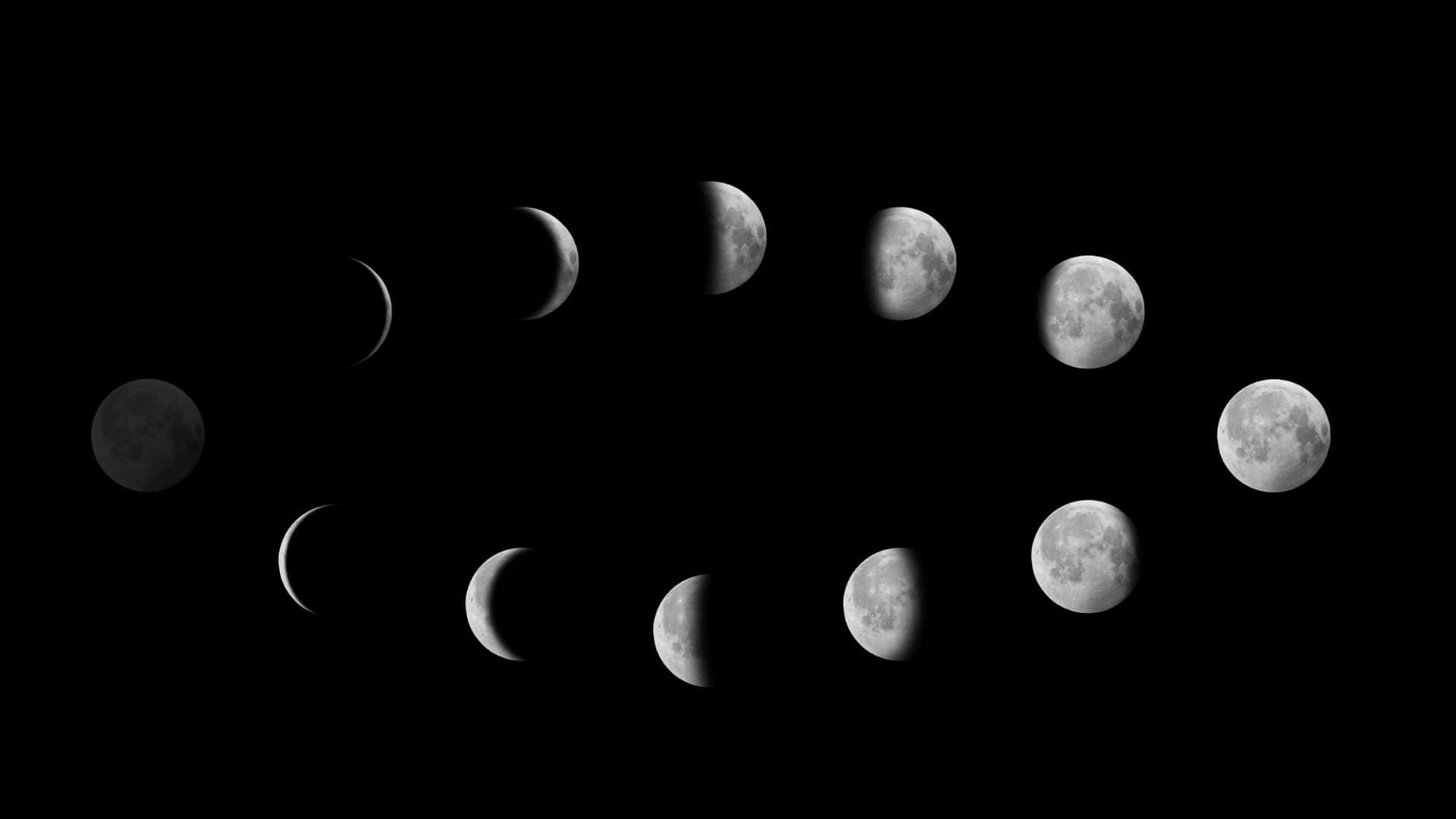 Moon Phase, crescent moon, full moon, Full HD Desktop Wallpaper