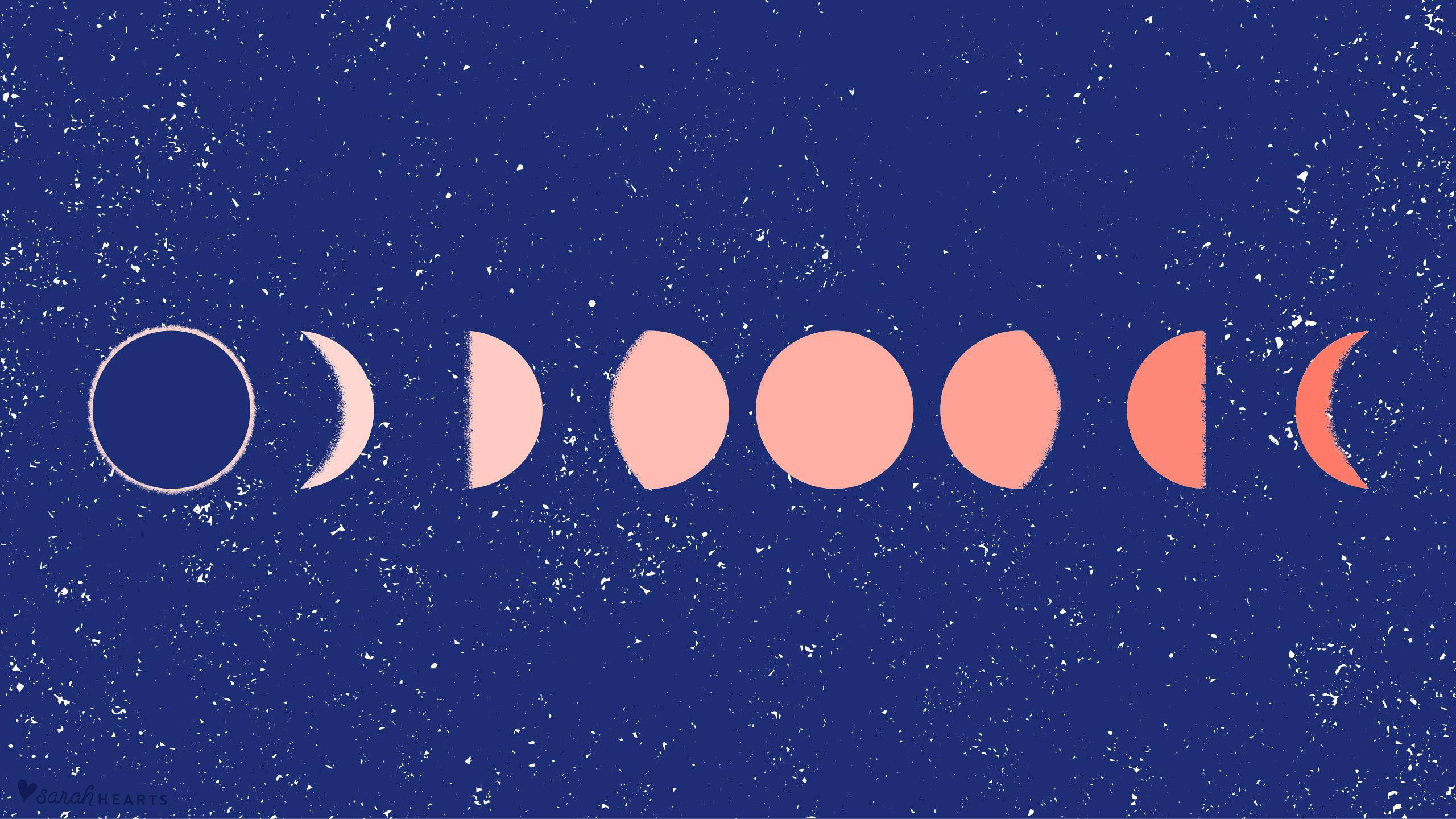 peach, white, deep blue starry sky, 2K Desktop Wallpaper