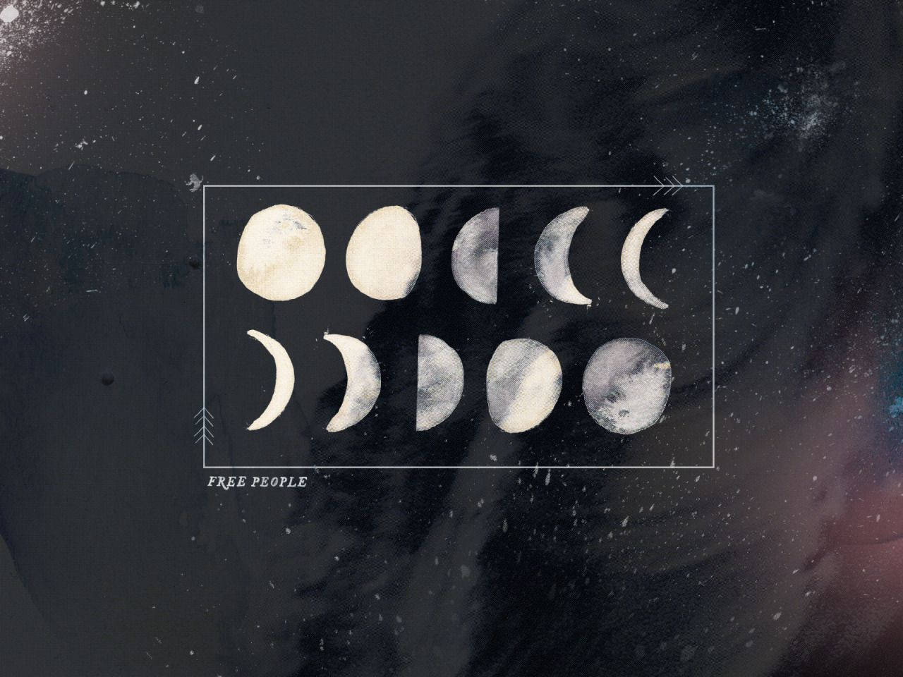 moon phases, watercolor, grid, HD Desktop Wallpaper