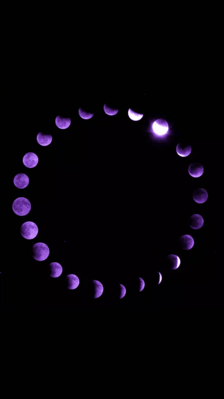 Moon Phases, dark purple, black, HD Phone Wallpaper