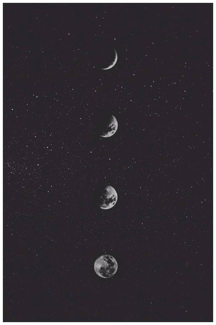 Moon Phases, Dark Grey, iPhone, SD Phone Wallpaper