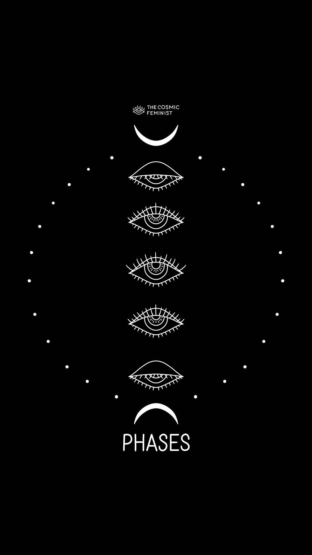 spiritual aesthetic, boho eye symbol, crescent moons, Full HD Phone Wallpaper