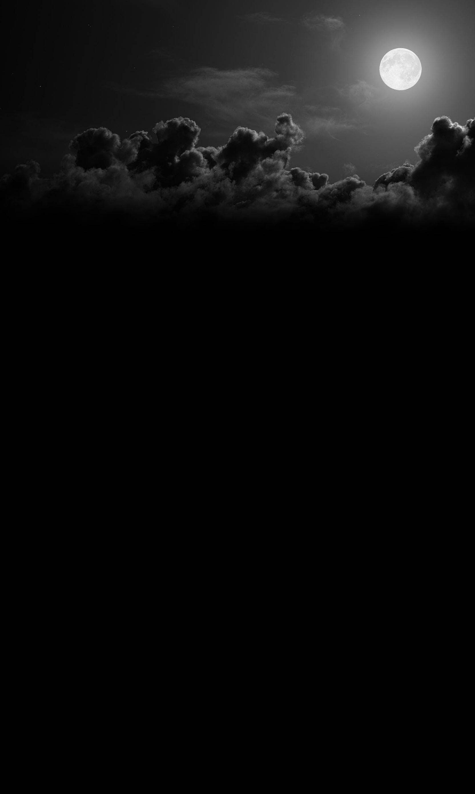 Moon Phone, full moon, gray clouds, 2K Phone Wallpaper