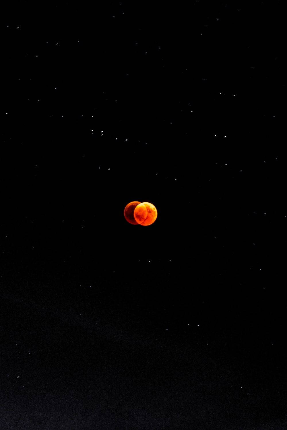 Moon Phone Two Red, blood moon eclipse, orange glow, HD Phone Wallpaper