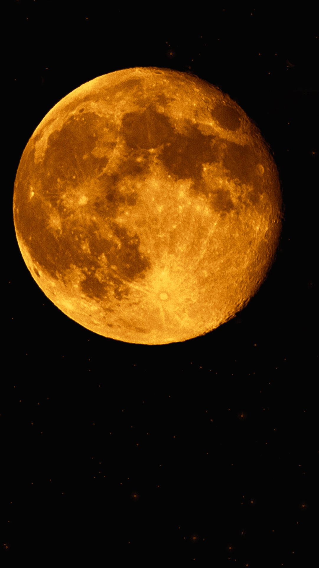 Moon Phone, bright yellow, glowing orange moon, Full HD Phone Wallpaper