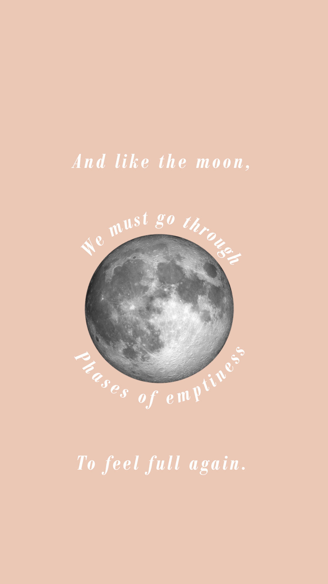 Moon Quotes, peach, grayscale, Full HD Phone Wallpaper