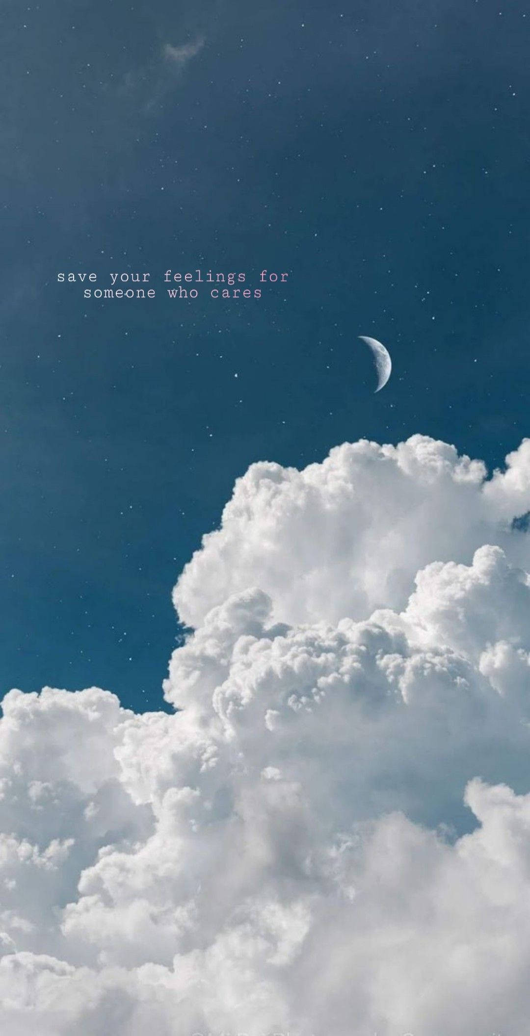 Moon Quotes, crescent moon, stars, Full HD Phone Wallpaper