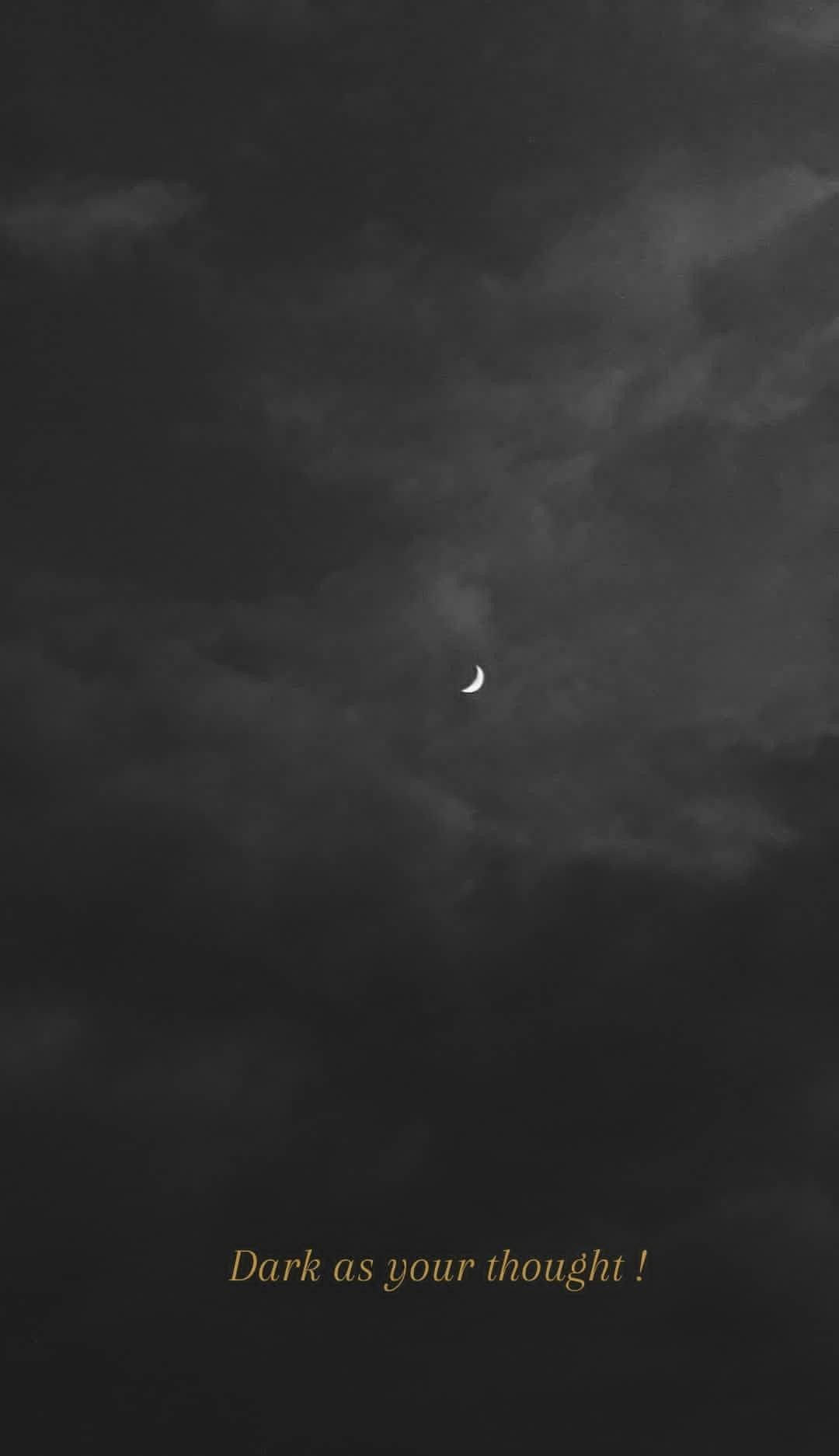 crescent moon, storm clouds, dark night sky, HD Phone Wallpaper