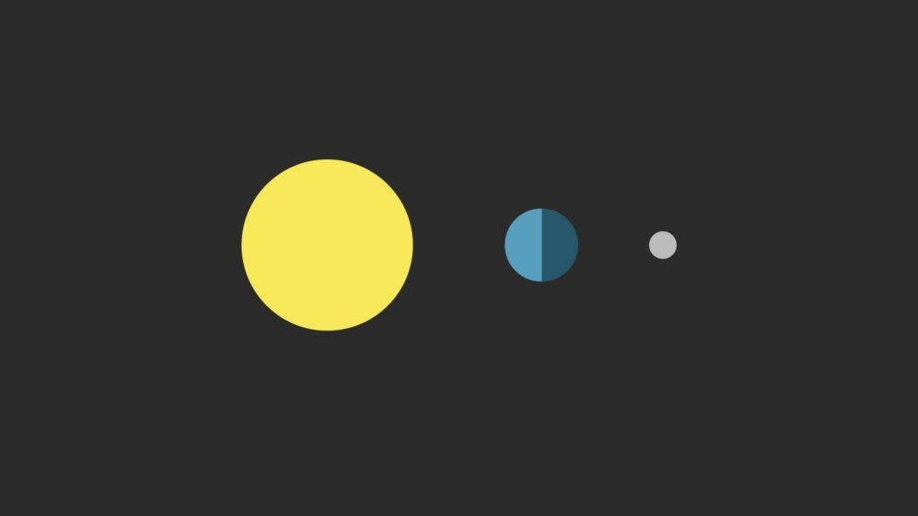 Sun, Earth, Moon, SD Desktop Wallpaper