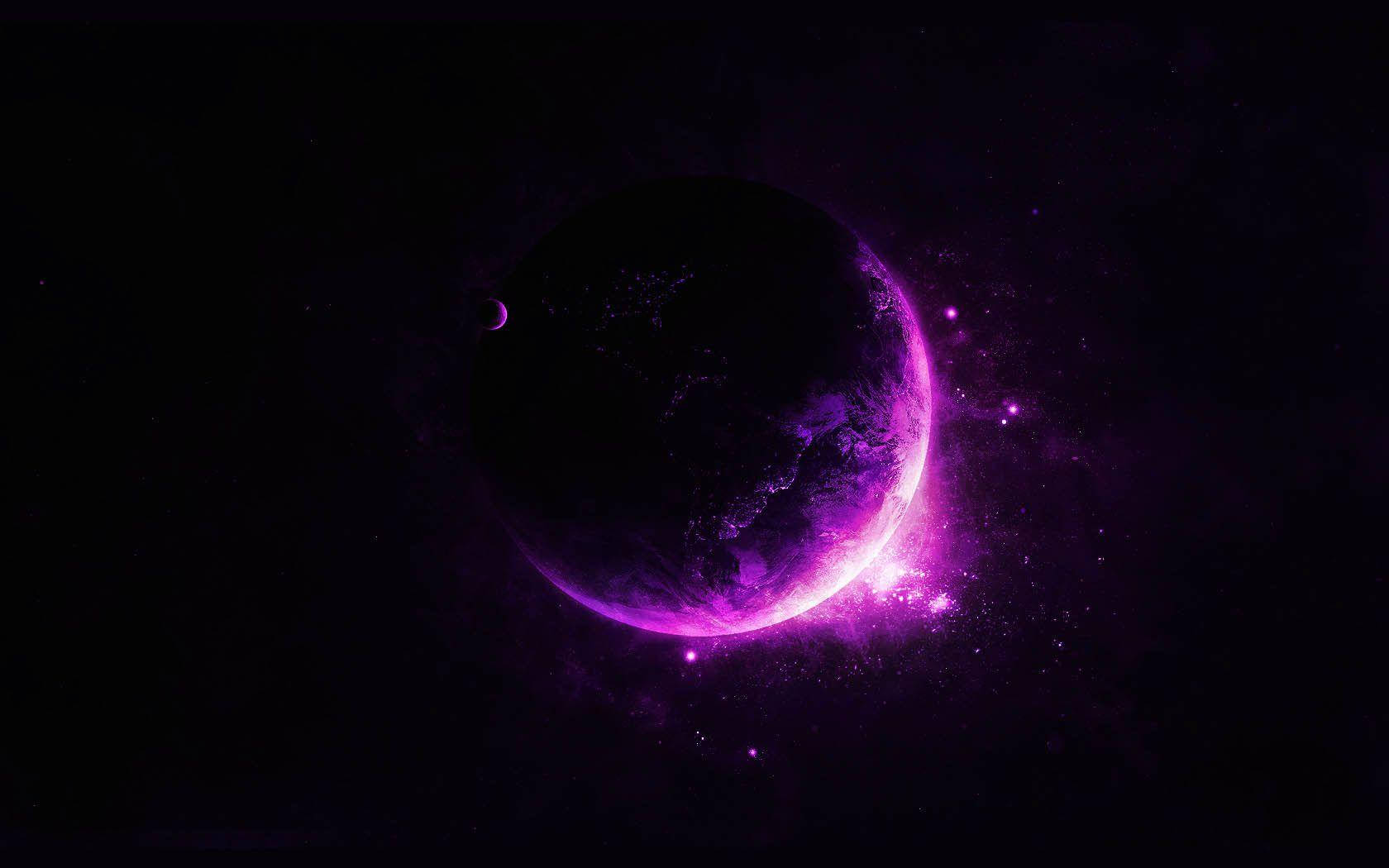 Moon, purple, crescent, HD Desktop Wallpaper