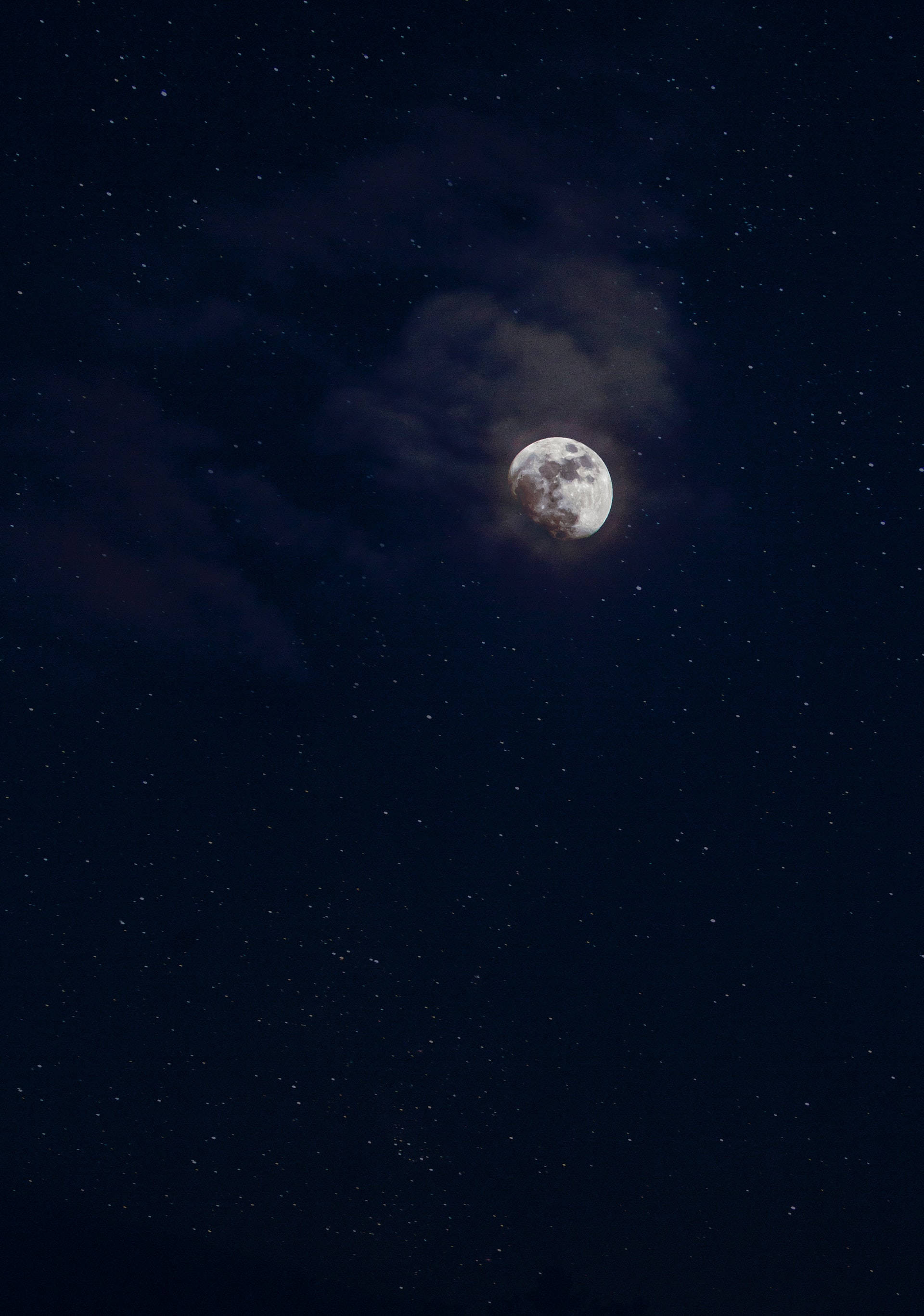 full moon, Lenovo tablet screen, wispy clouds, 2K Phone Wallpaper