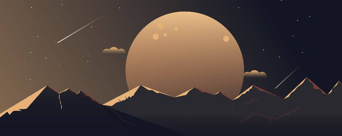 simple moon poly, giant glowing moon, starry night sky, SD Desktop Wallpaper
