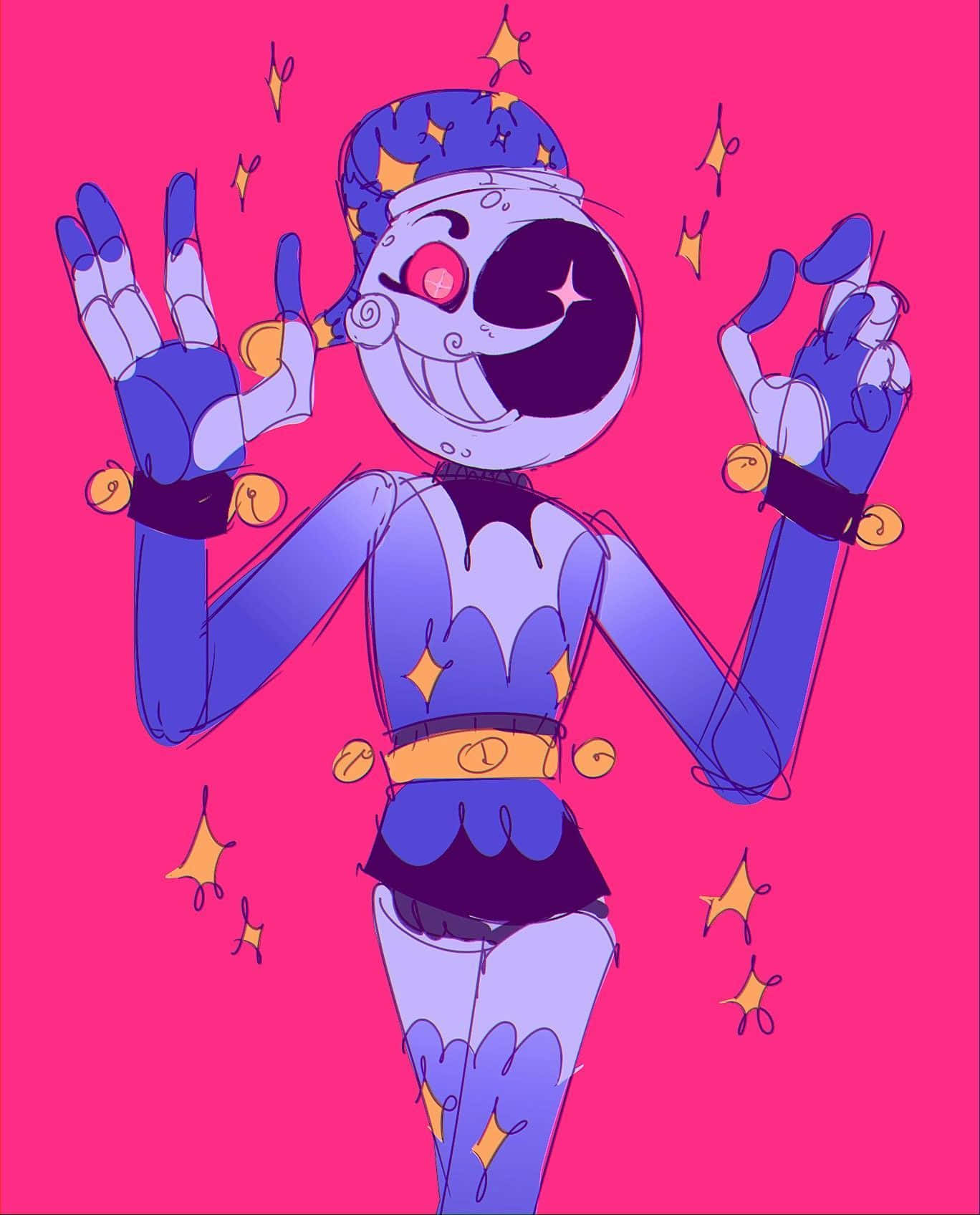 Moondrop, blue cartoon skeleton, starry accessories, HD Phone Wallpaper