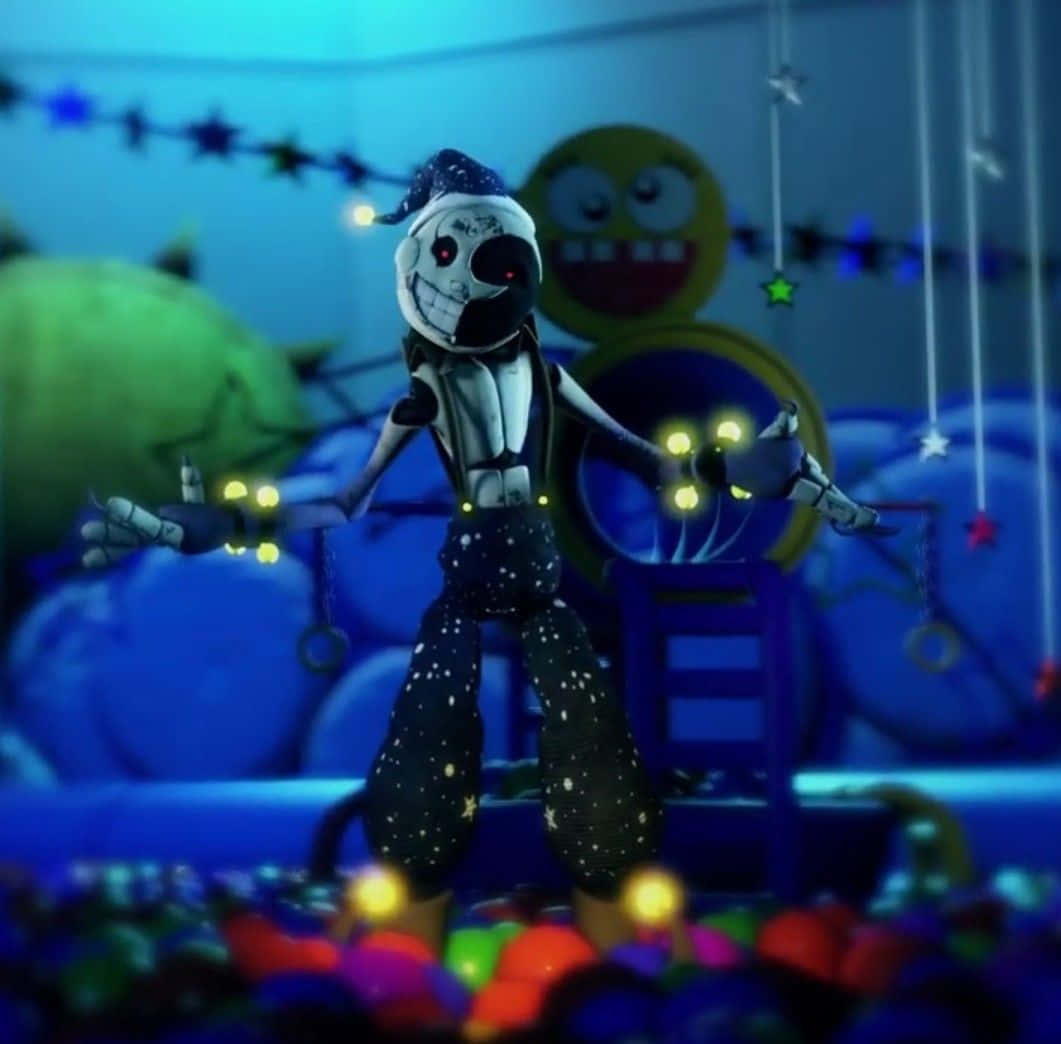 Moondrop, skeletal animatronic, jester hat, SD Desktop Wallpaper
