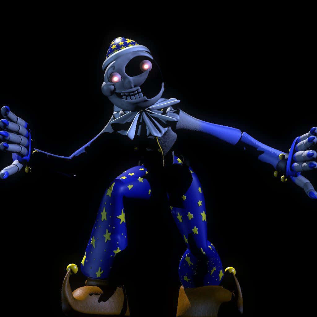 moondrop, full moon, blue skeleton clown, SD Desktop Wallpaper