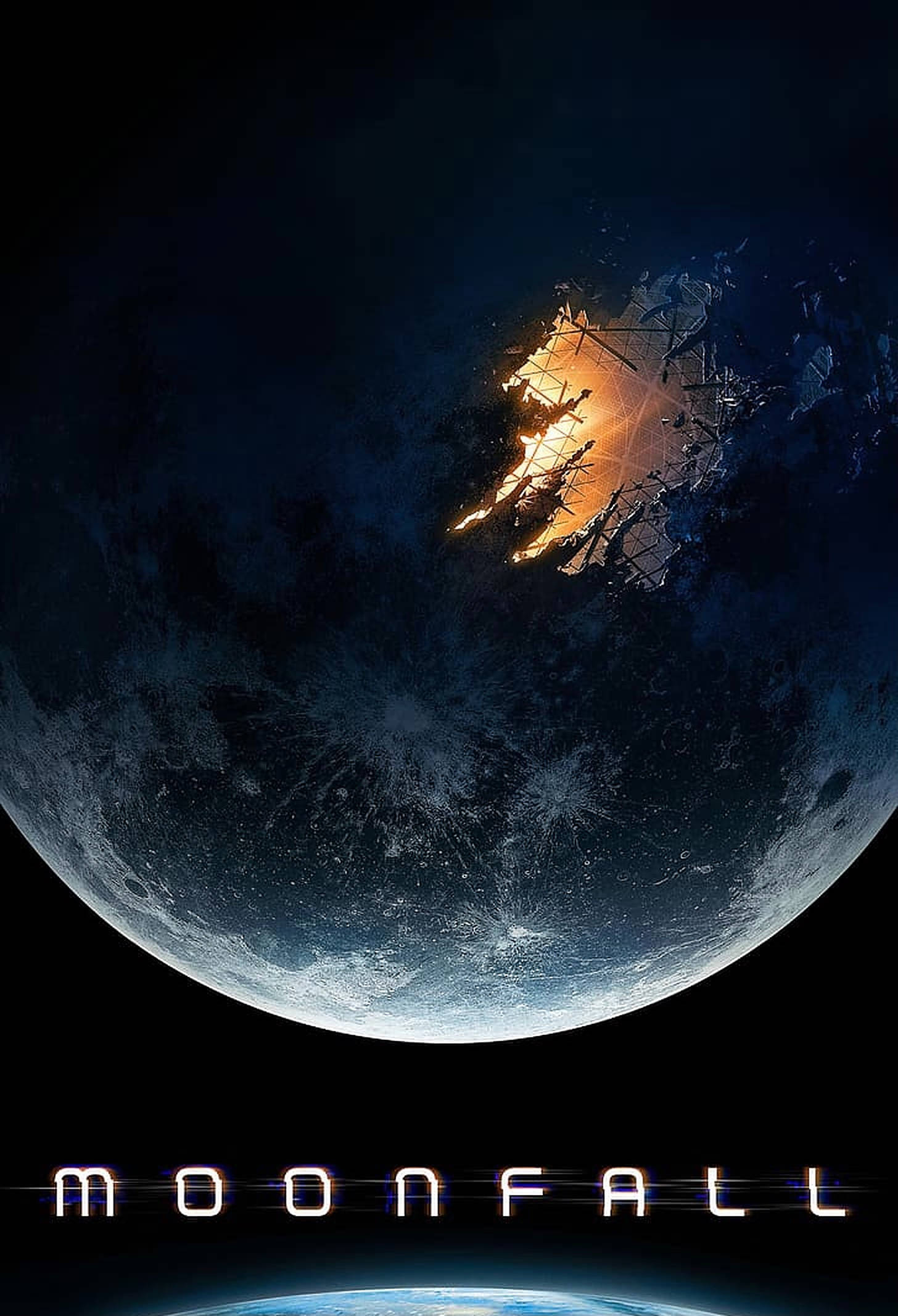 Moonfall, glowing orange impact site, Earth, Full HD Phone Wallpaper