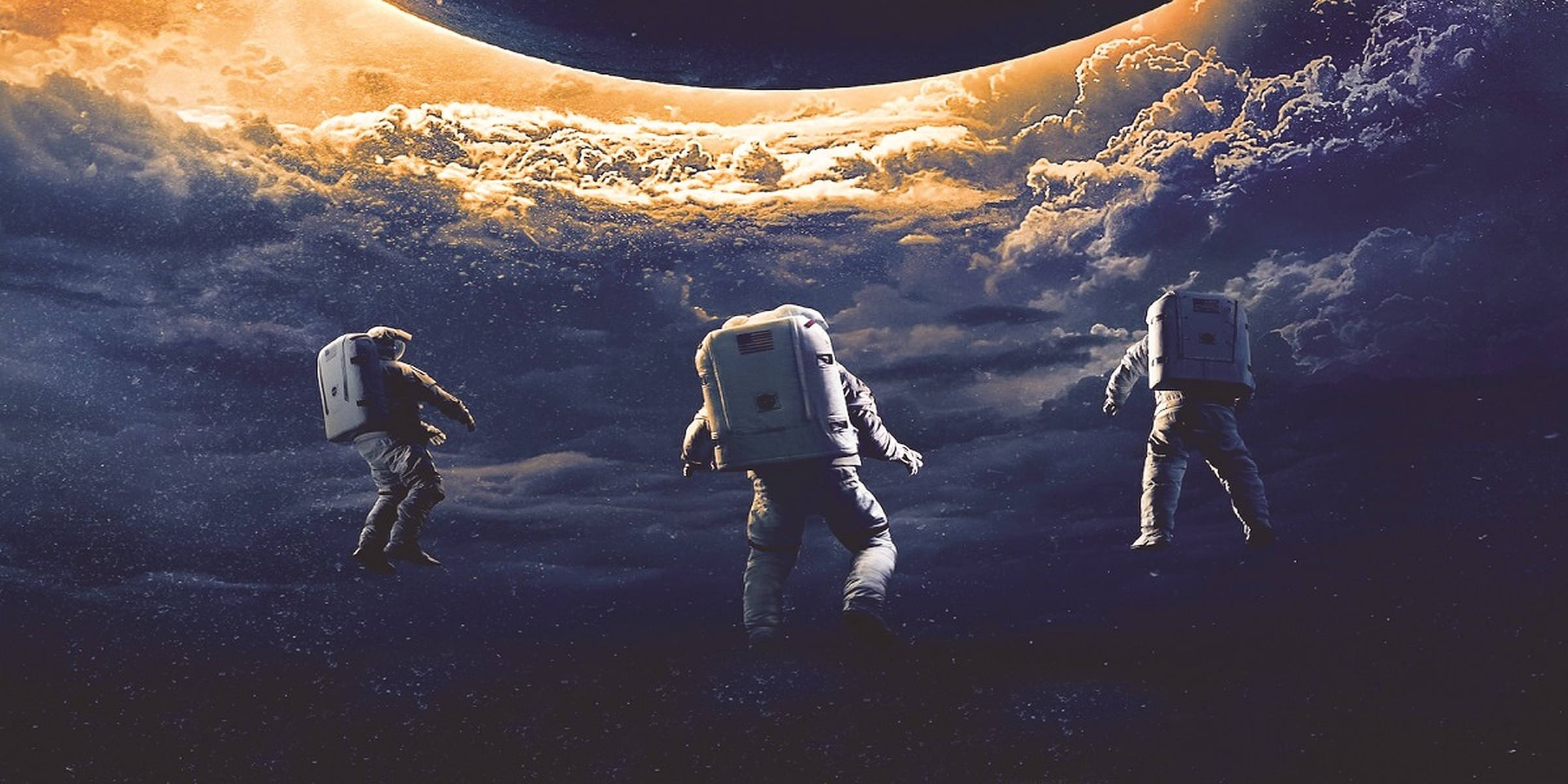 Moonfall, astronaut, dark skies, Full HD Desktop Wallpaper