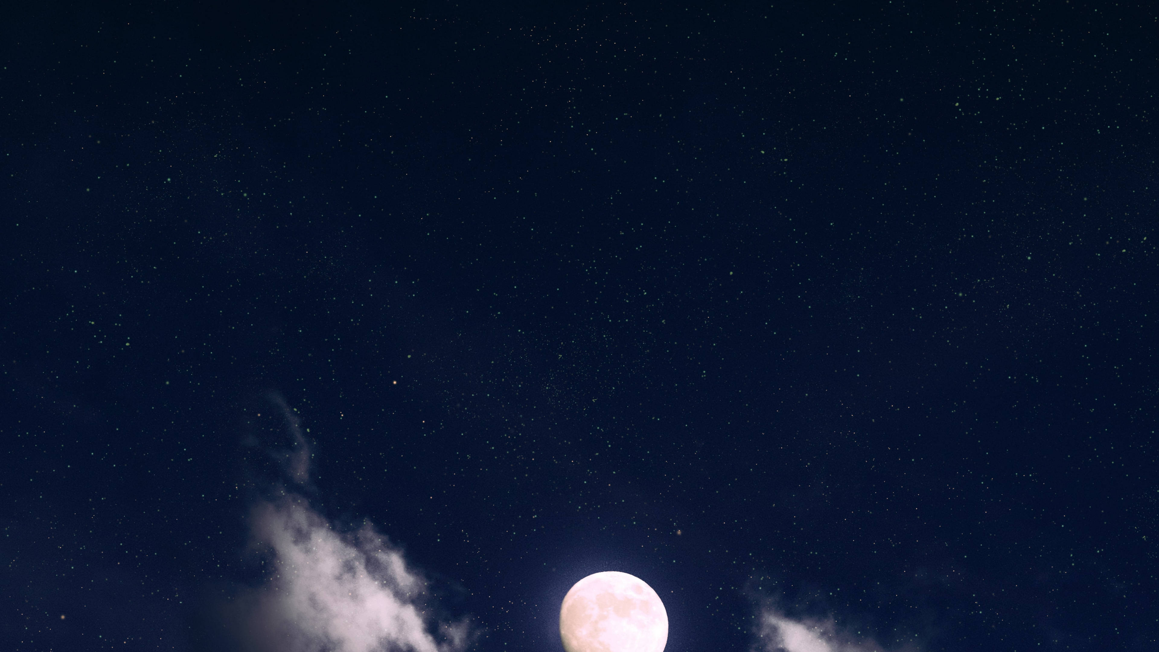 Moonlight 4K, dark blue sky, full moon, 4K Desktop Wallpaper