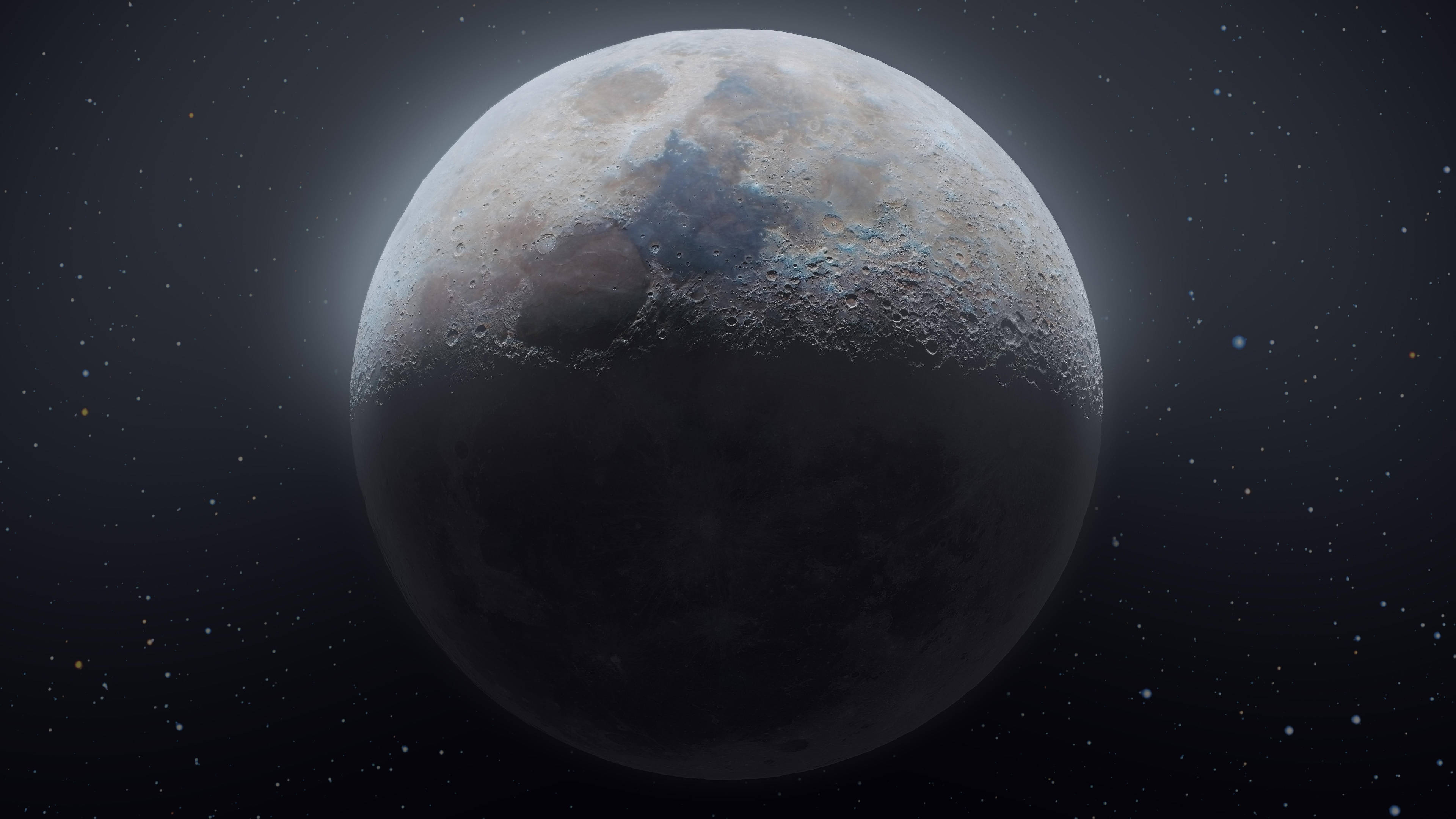 Moon, craters, maria, 4K Desktop Wallpaper