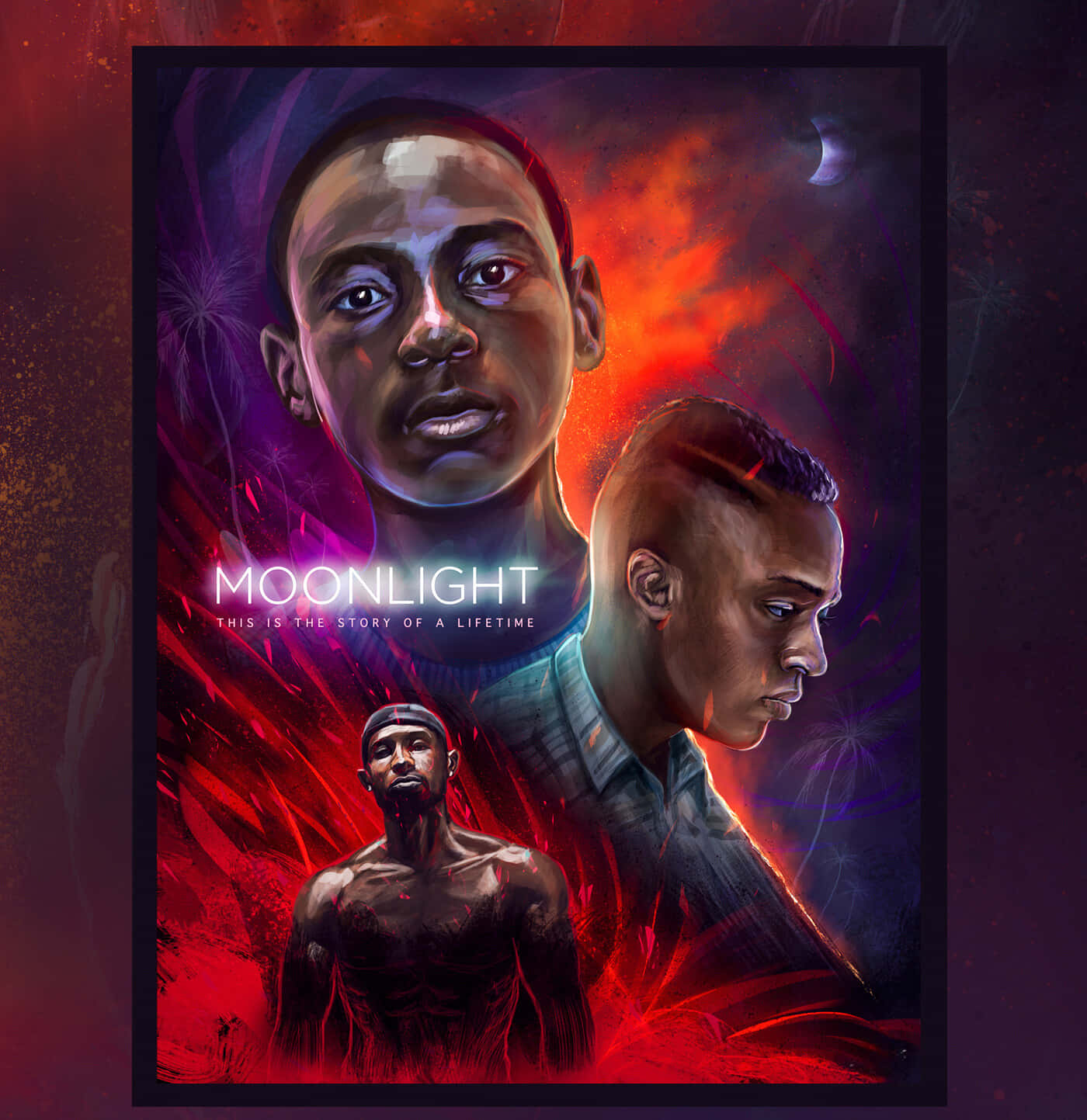 Moonlight Movie, fiery red, deep purple, HD Phone Wallpaper