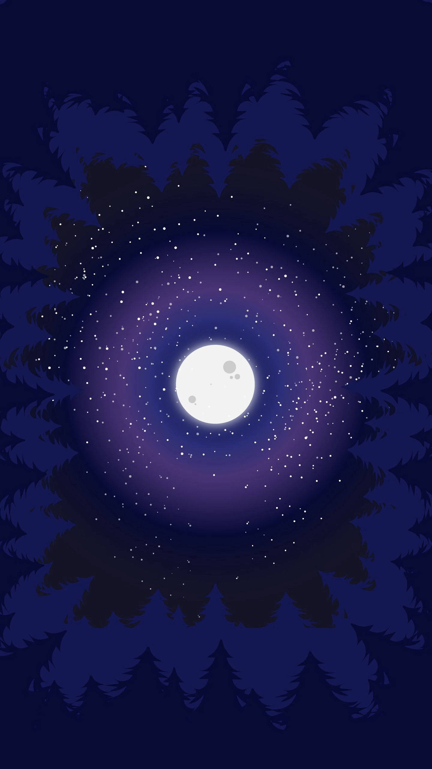 Starry Sky Moonlight Portrait, full moon, stars, 2K Phone Wallpaper