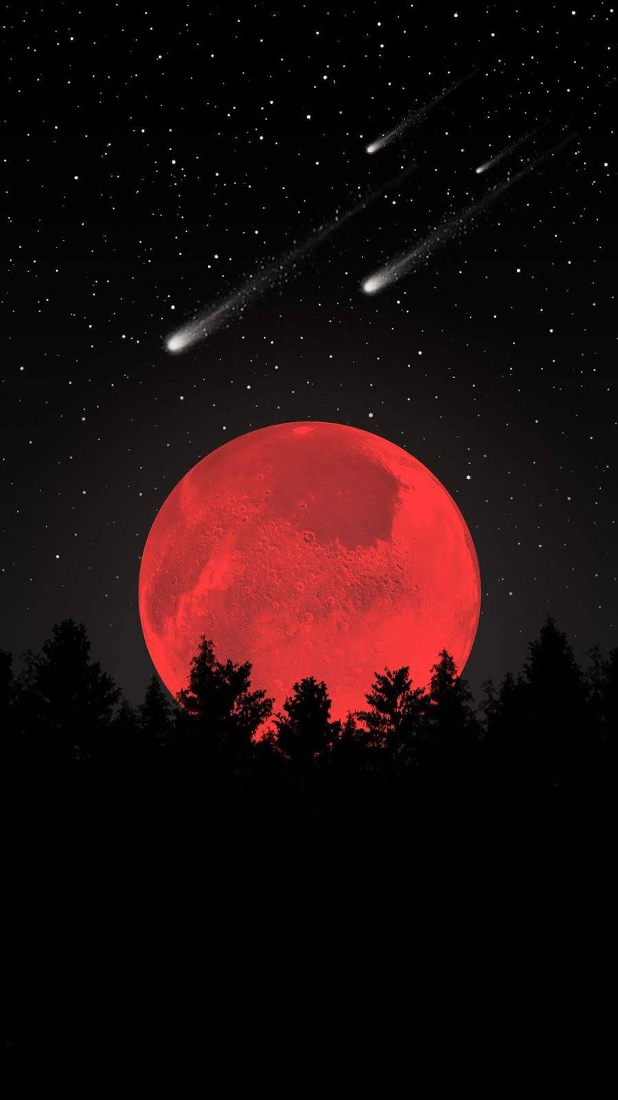 iPhone 11, blood moon aesthetic, red moon, HD Phone Wallpaper