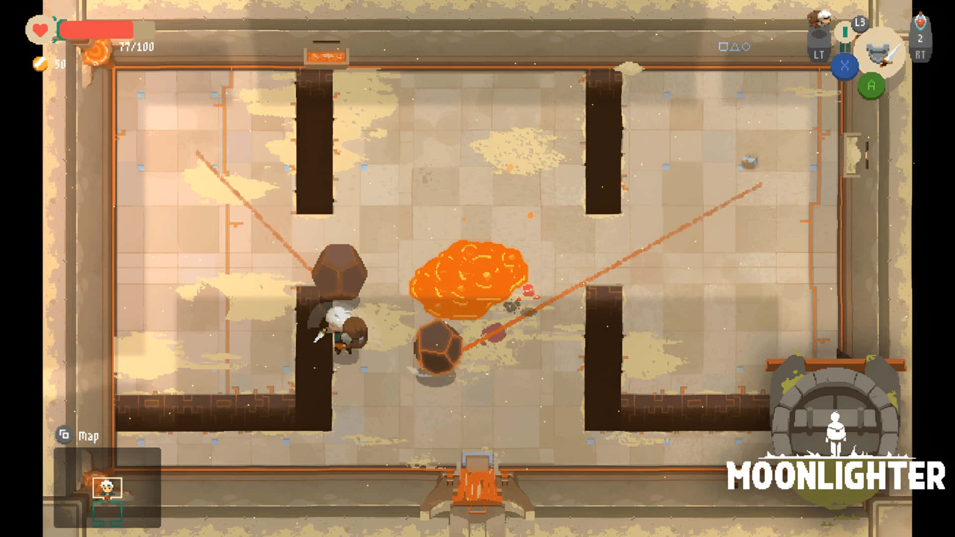 Moonlighter, dungeon exploration, top-down view, Full HD Desktop Wallpaper