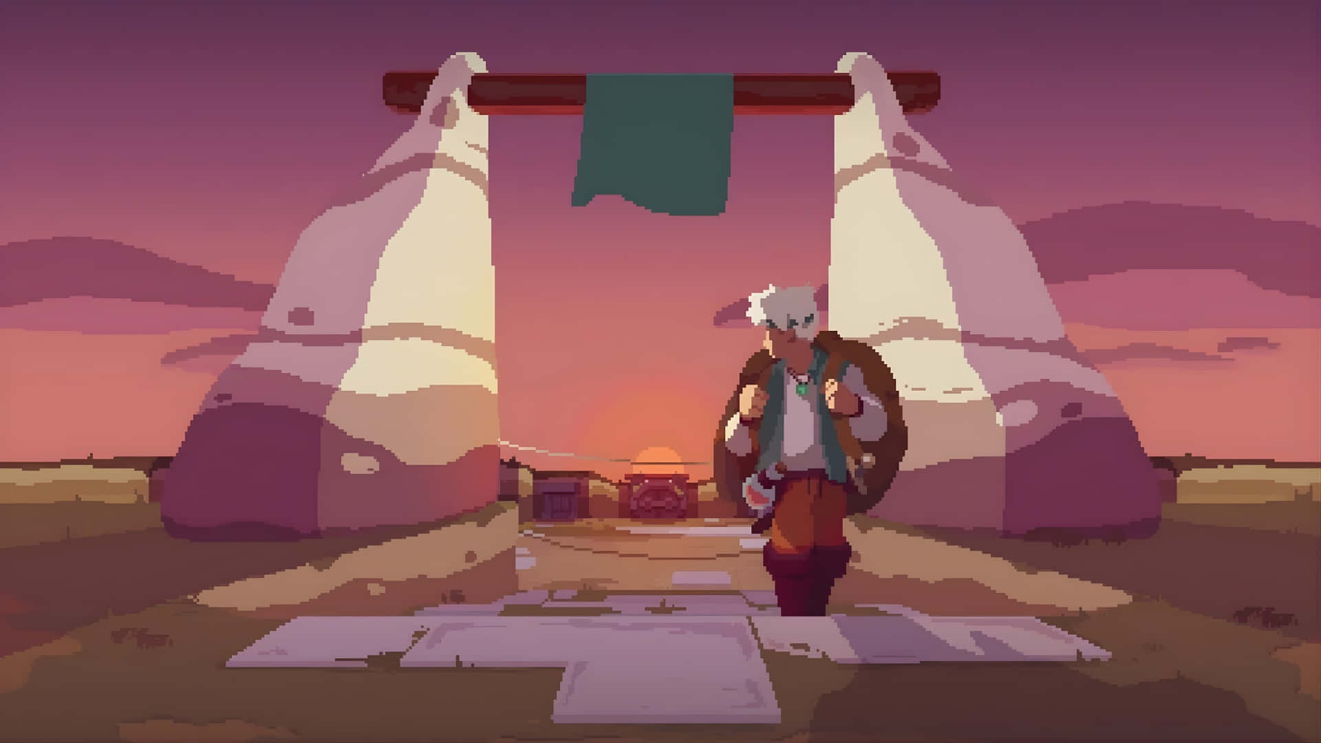Moonlighter, character, stone torii gate, Full HD Desktop Wallpaper