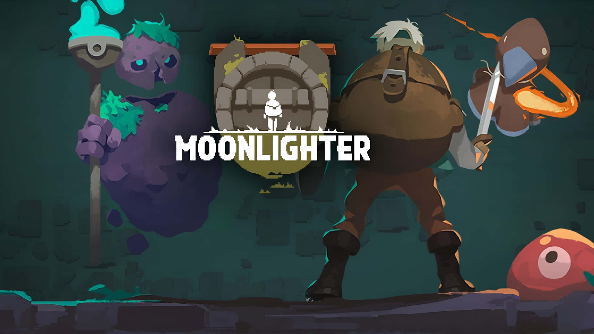 Moonlighter, muscular warrior, sword, Full HD Desktop Wallpaper