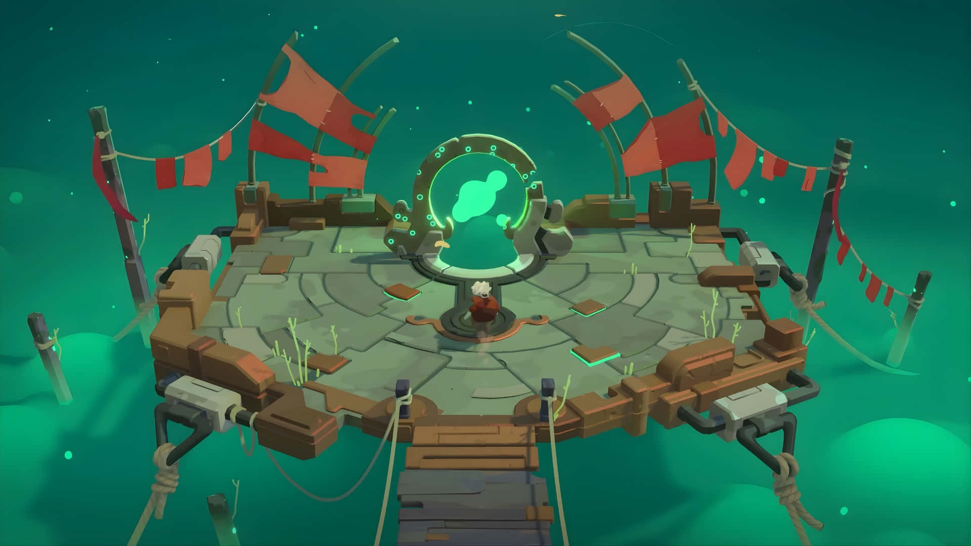 Moonlighter, dungeon entrance, circular stone platform, Full HD Desktop Wallpaper