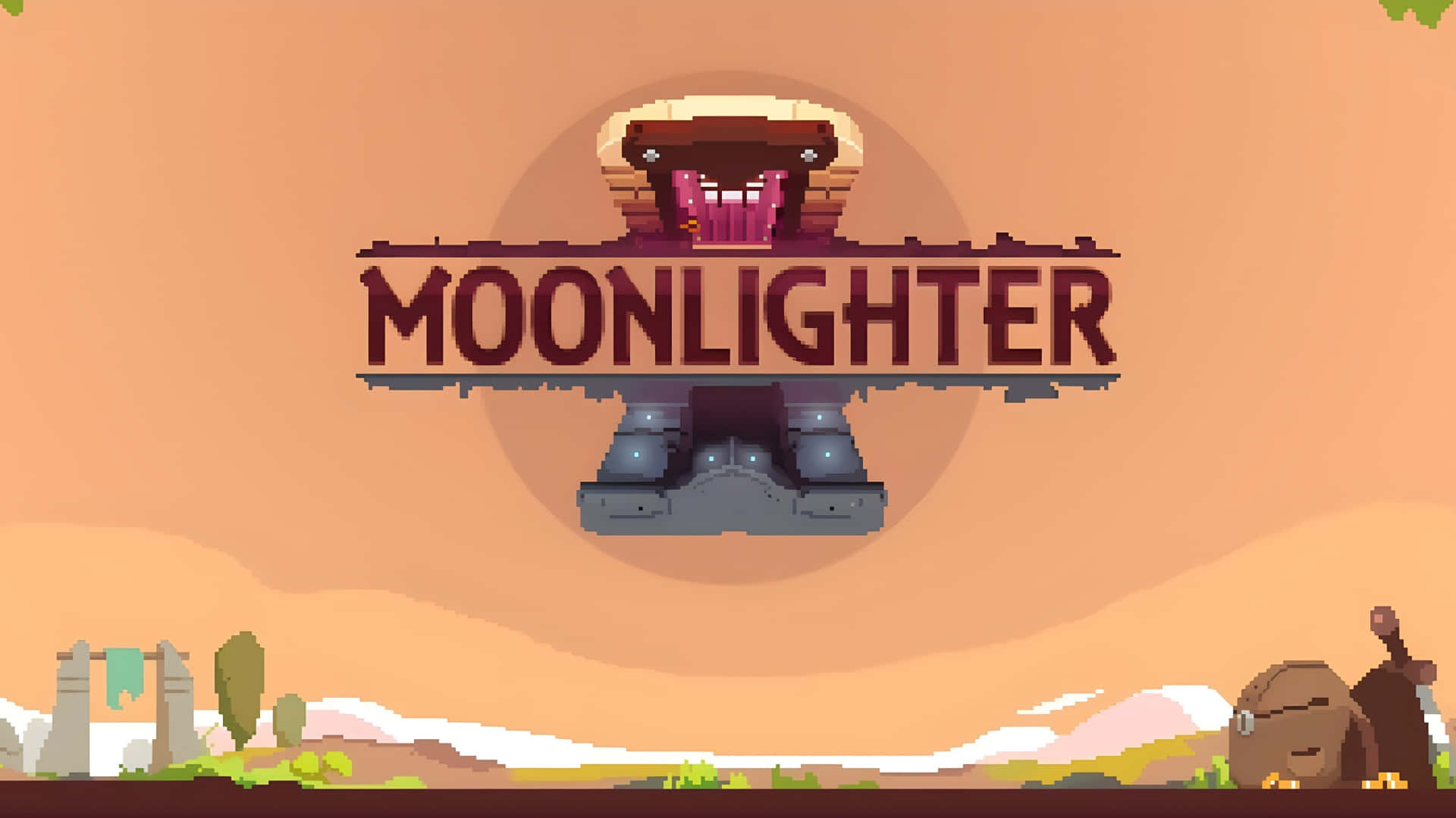 Moonlighter, pixel art, title screen, Full HD Desktop Wallpaper