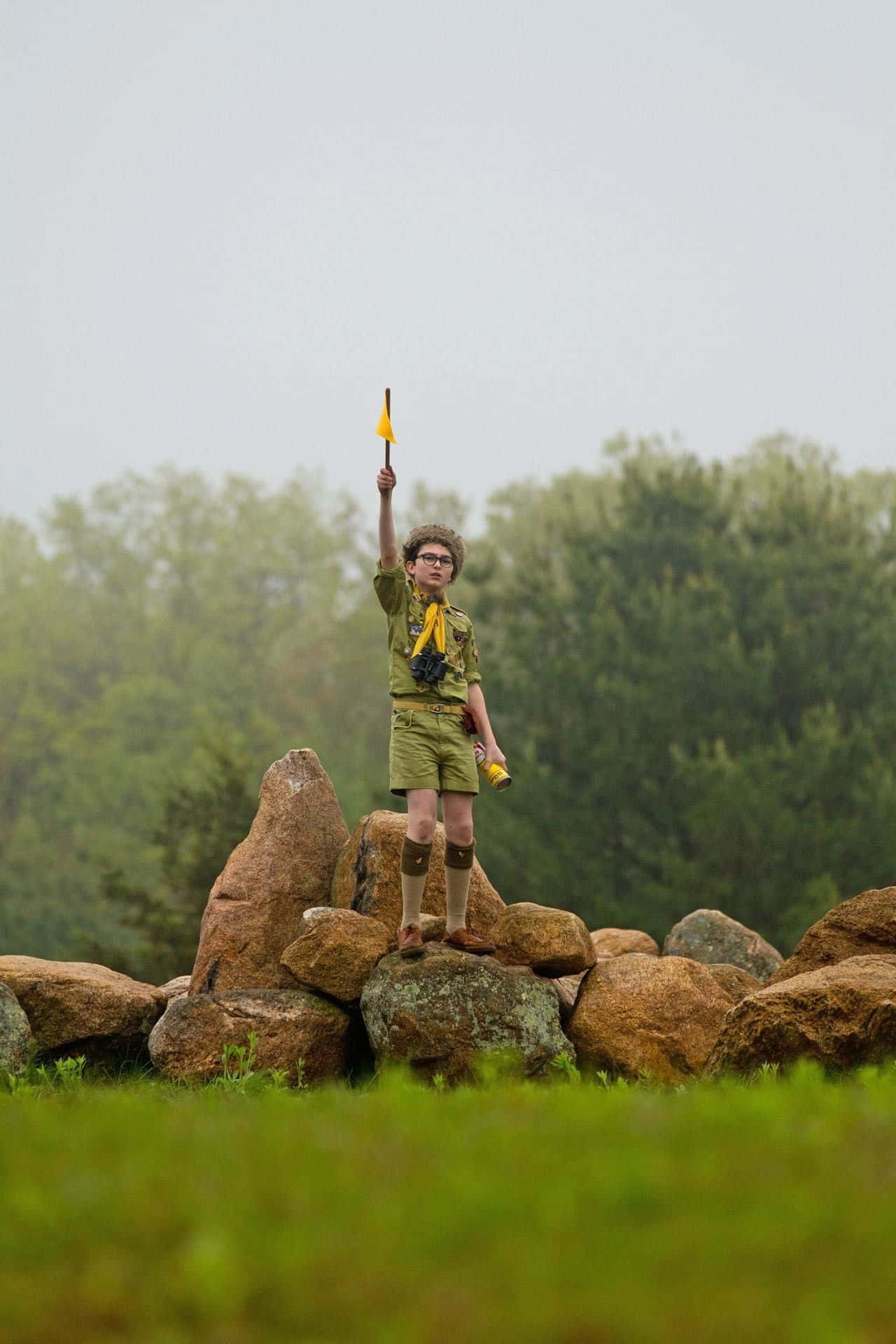 Moonrise Kingdom, young scout, green uniform, Full HD Phone Wallpaper