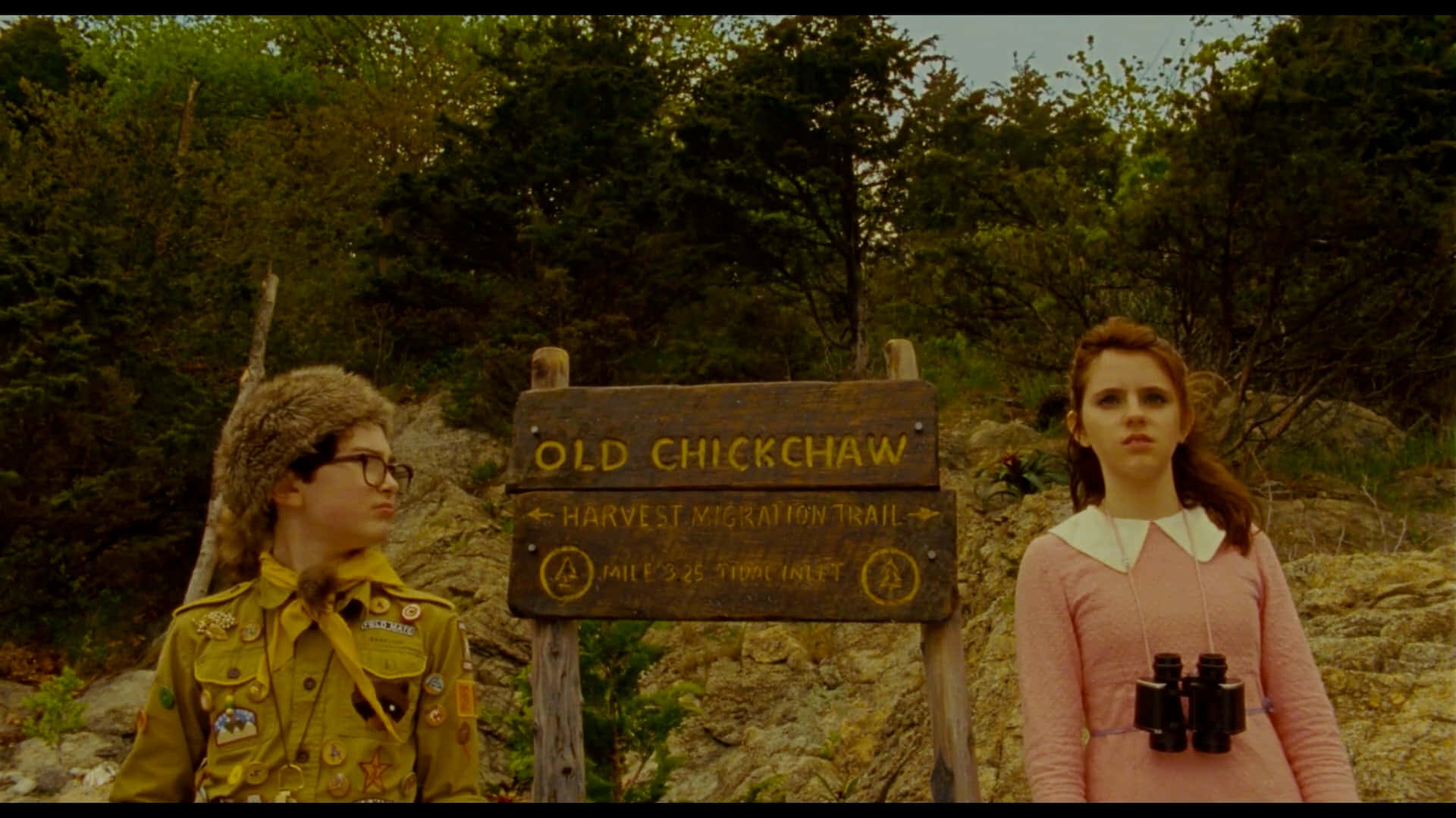 Moonrise Kingdom, scout uniform, pink sweater, Full HD Desktop Wallpaper