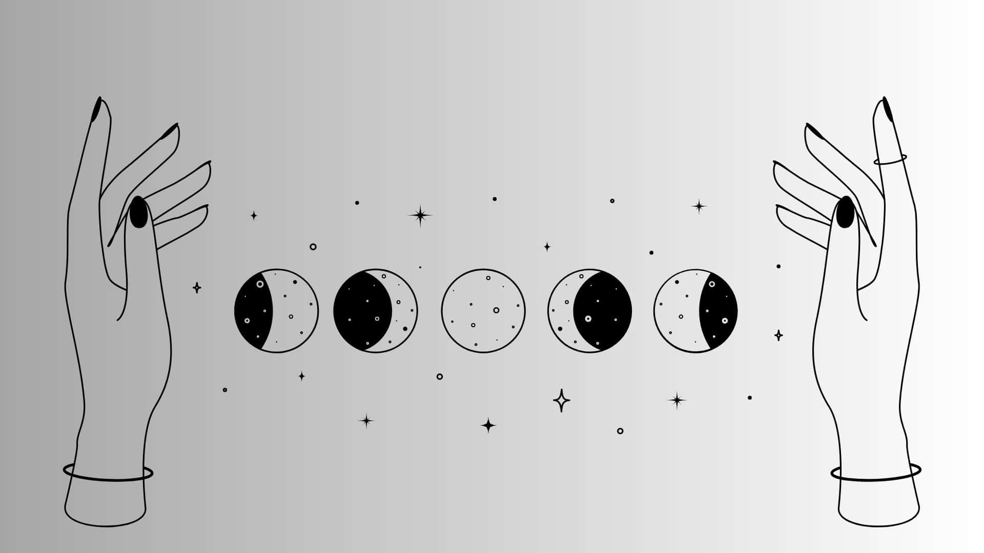 Moon Phase, moon phases, soft gray gradient background, Full HD Desktop Wallpaper