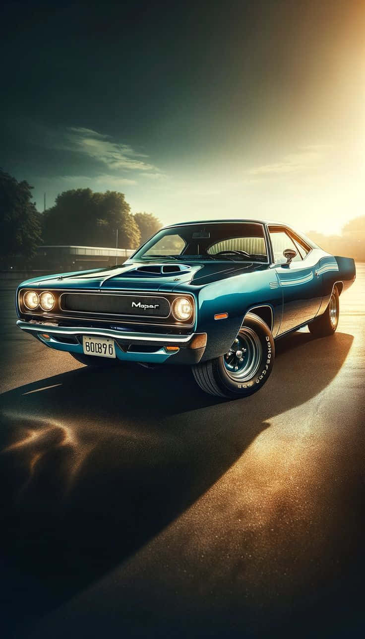 1970 Dodge Challenger, teal, black hood stripes, HD Phone Wallpaper