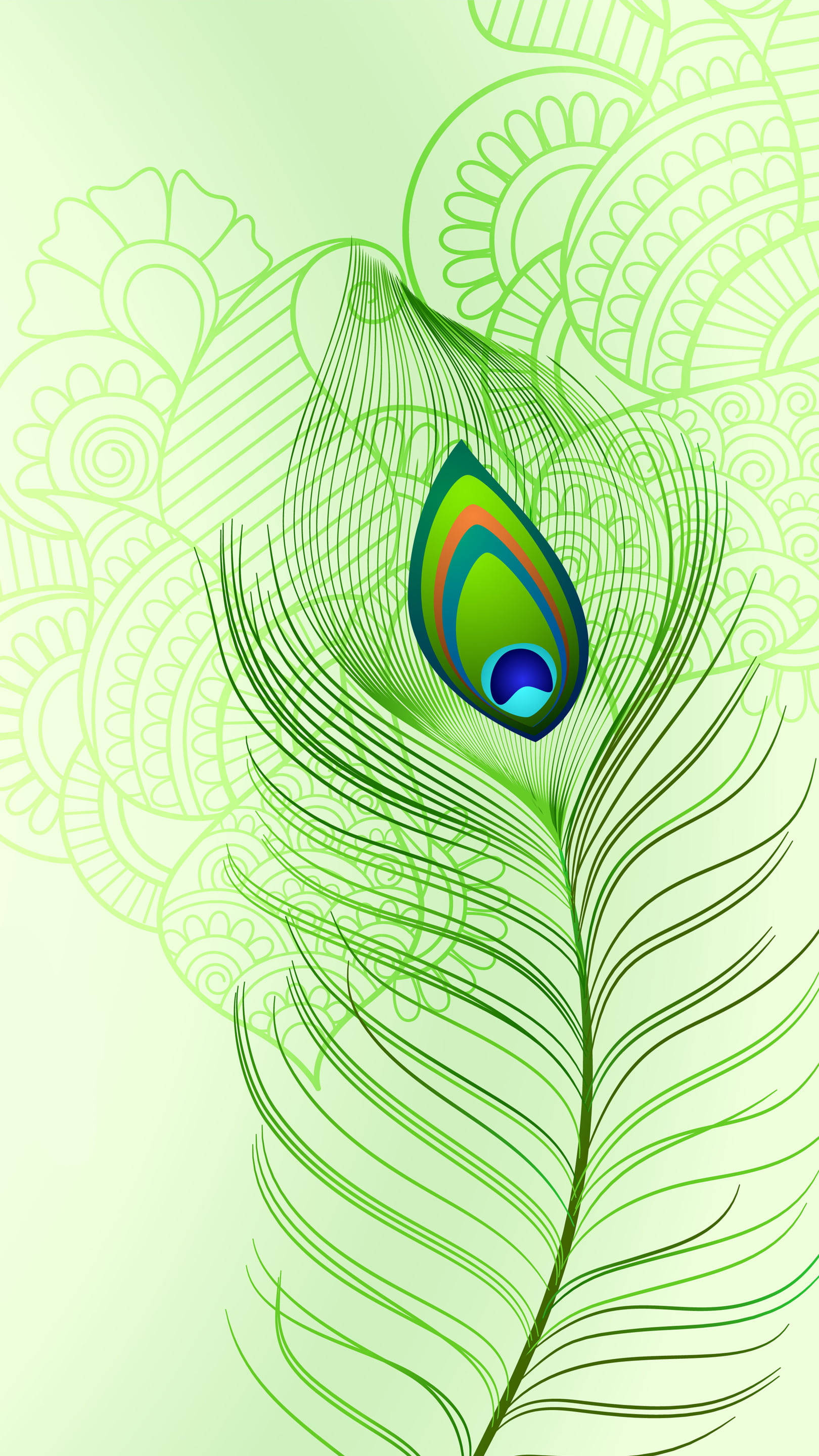 Mor Pankh, yellow green, peacock feather, 2K Phone Wallpaper