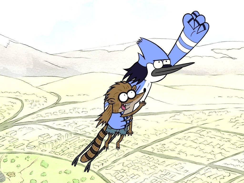 Mordecai, Rigby, blue jay, SD Desktop Wallpaper