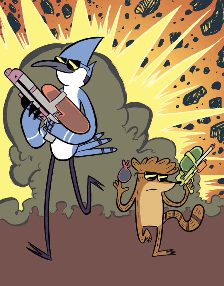 Mordecai, Rigby, sunglasses, SD Phone Wallpaper
