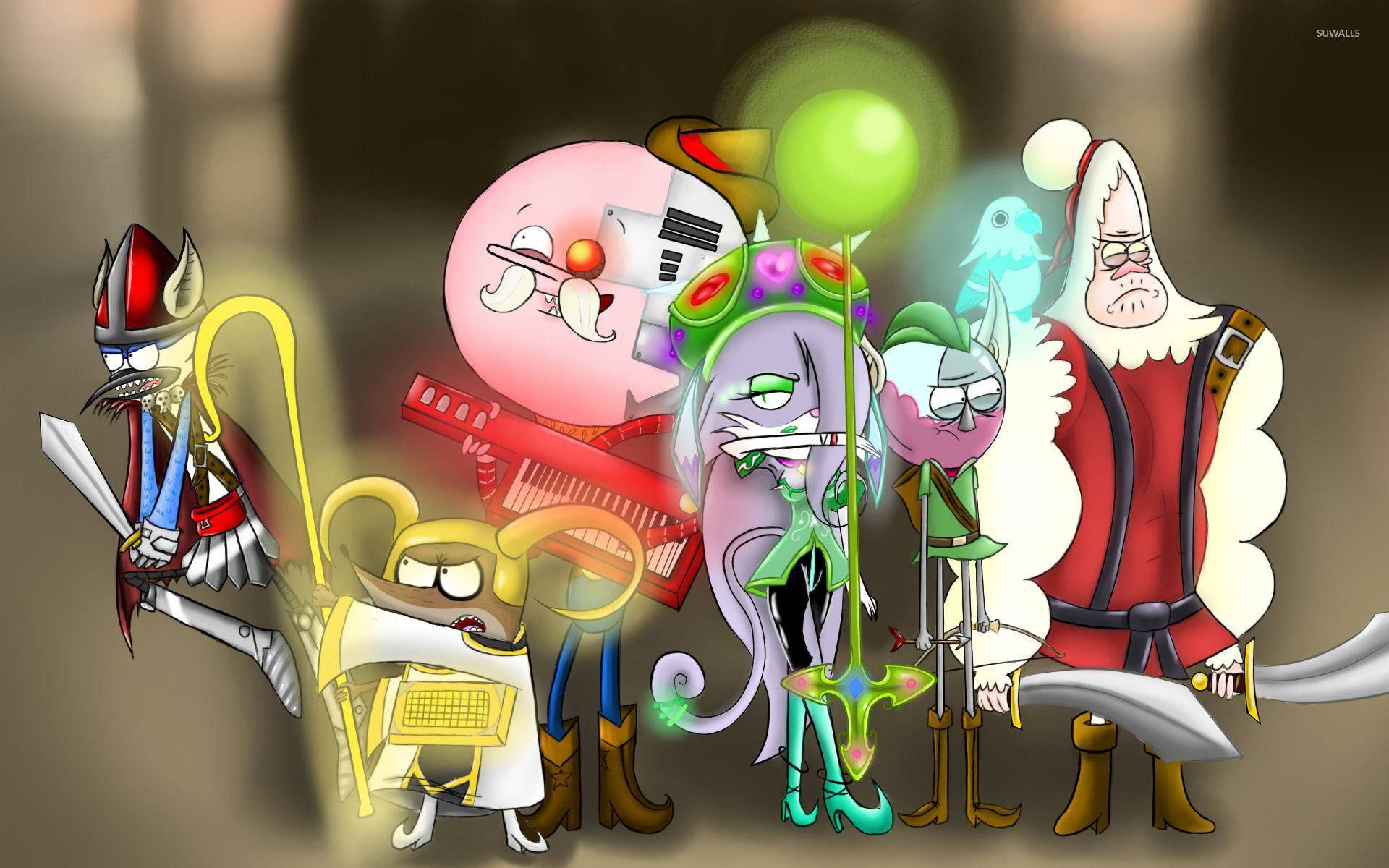 Mordecai, Rigby, cast, Full HD Desktop Wallpaper