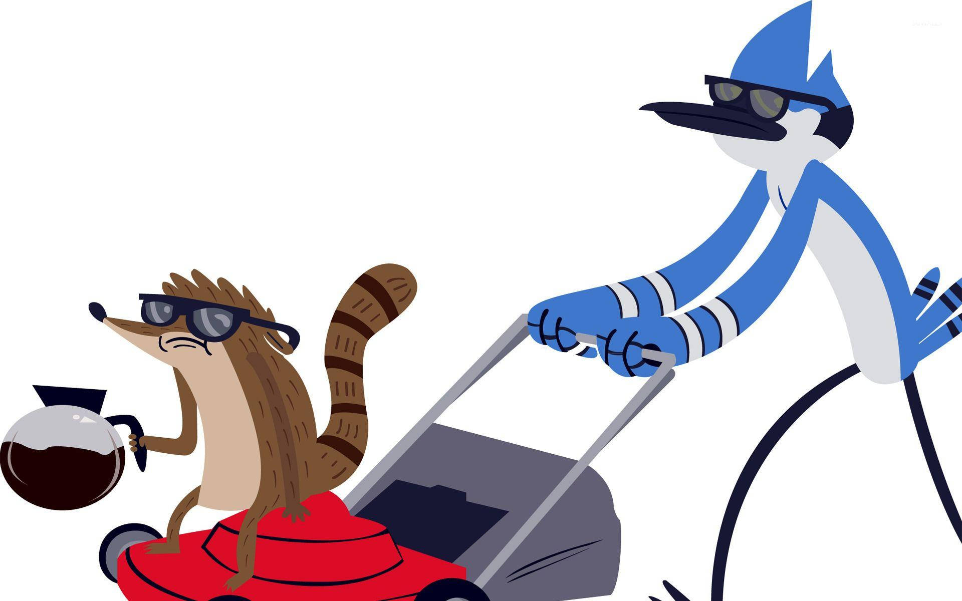 Mordecai, Rigby, sunglasses, Full HD Desktop Wallpaper