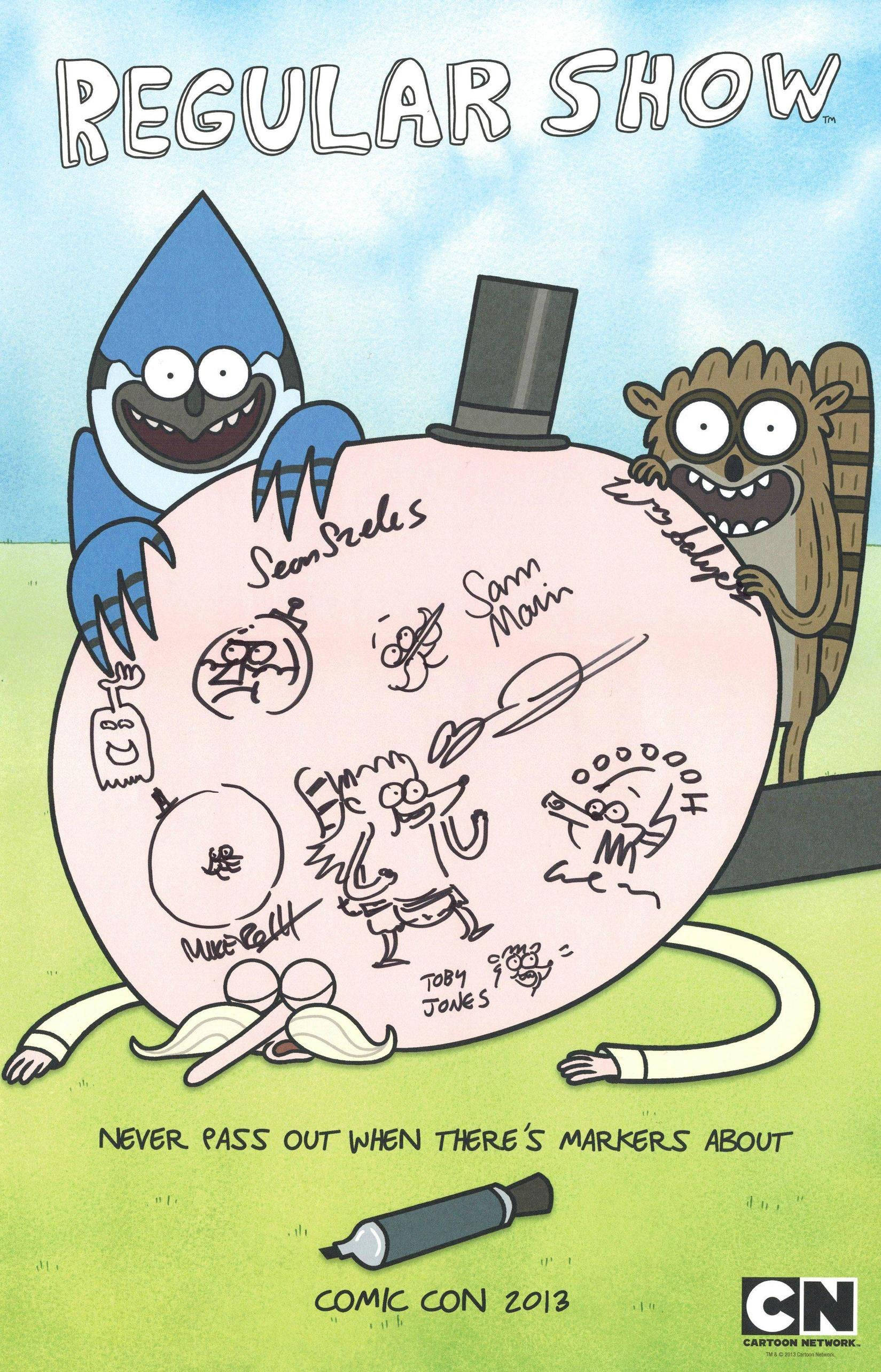 Mordecai, Rigby, giant pink marker, 2K Phone Wallpaper