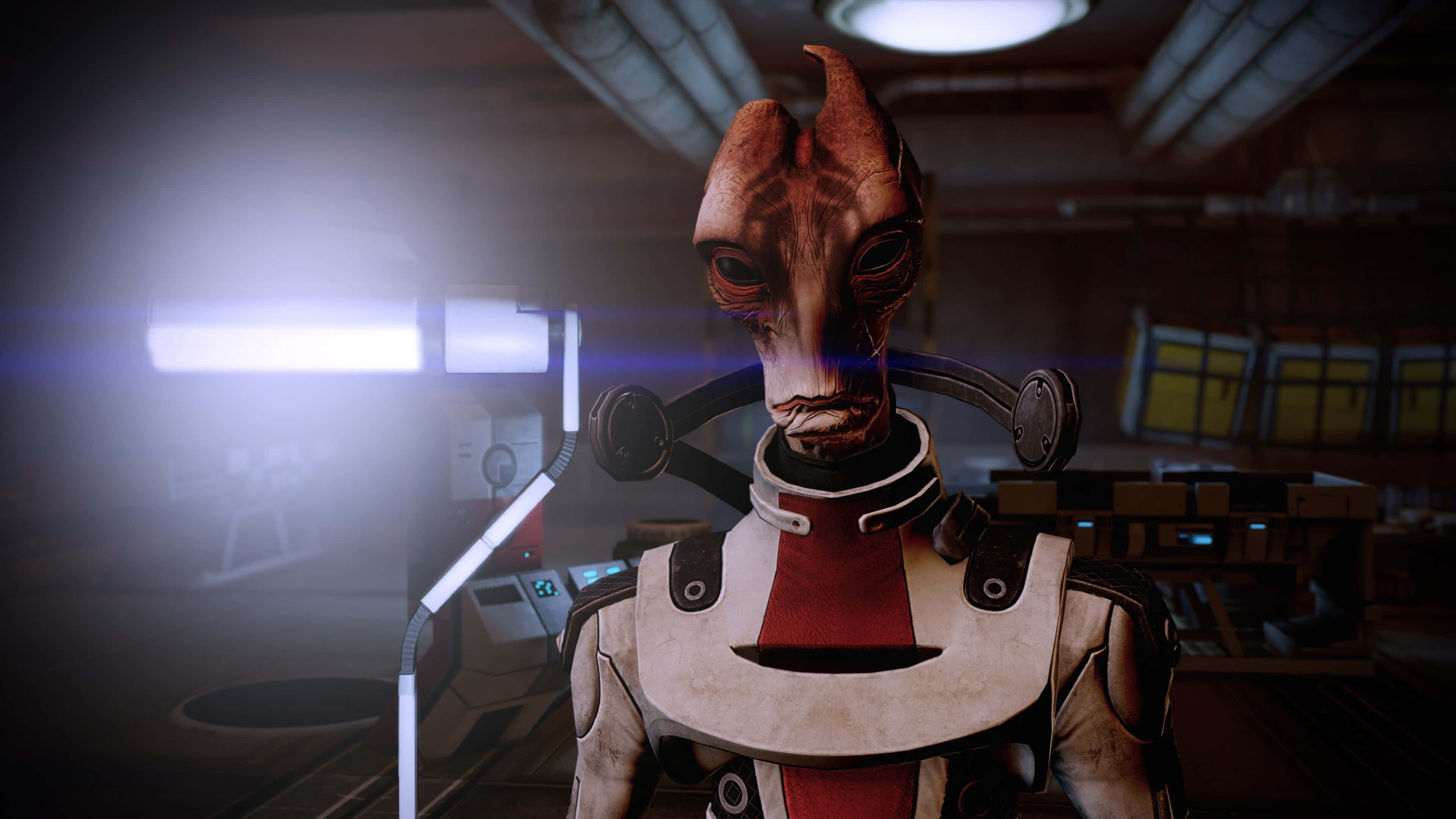 Mordin Solus, red skin, horns, 4K Desktop Wallpaper