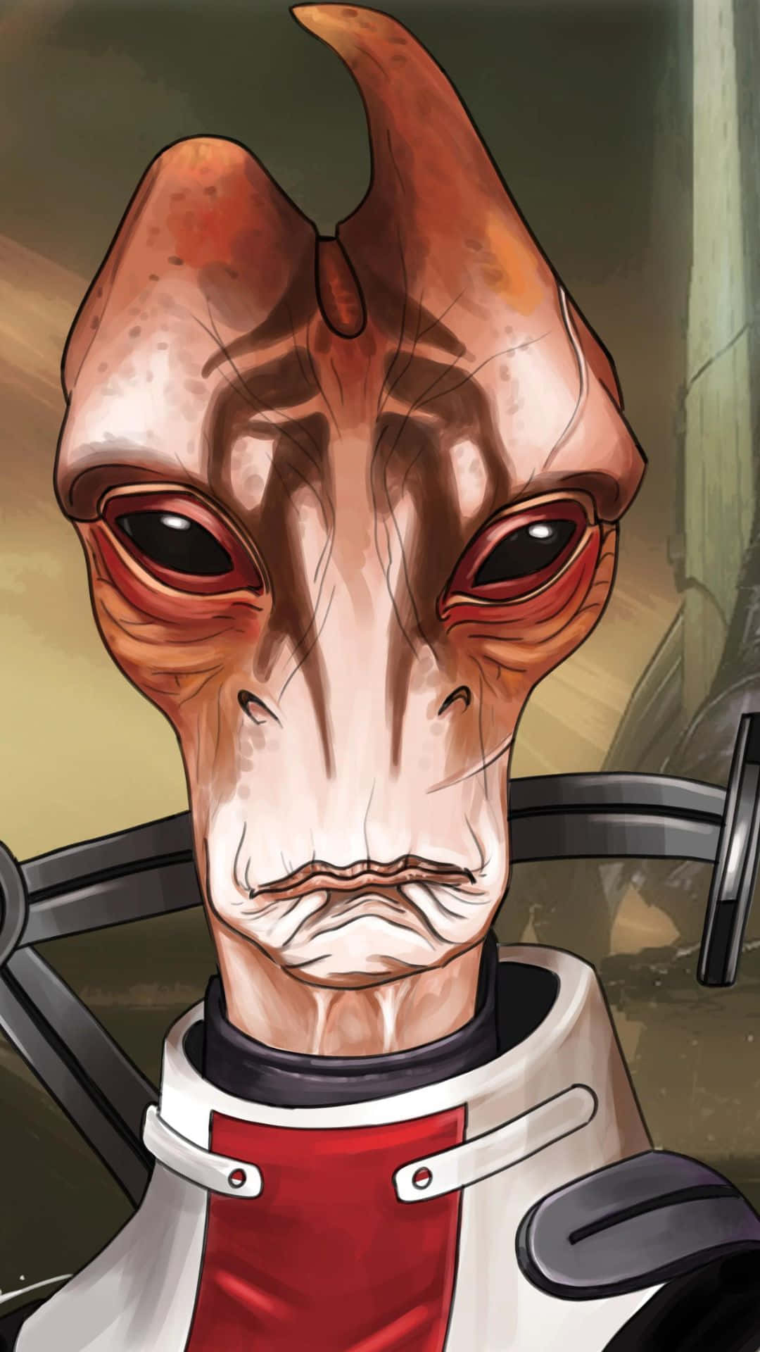 Mordin Solus, red eyes, textured skin, Full HD Phone Wallpaper
